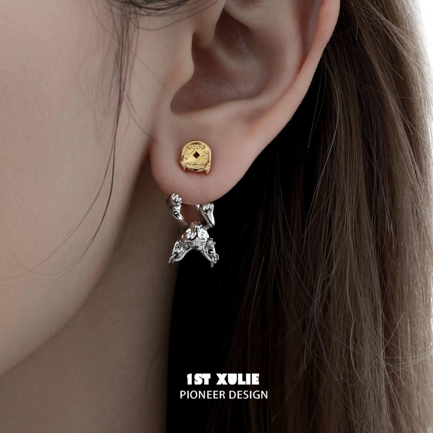 18K Gold Plated Lucky Cat Money Earrings for Women - Fashion Jewelry Gift for Good Luck & Wealth - Perfect for Parties, Dating & Everyday Wear