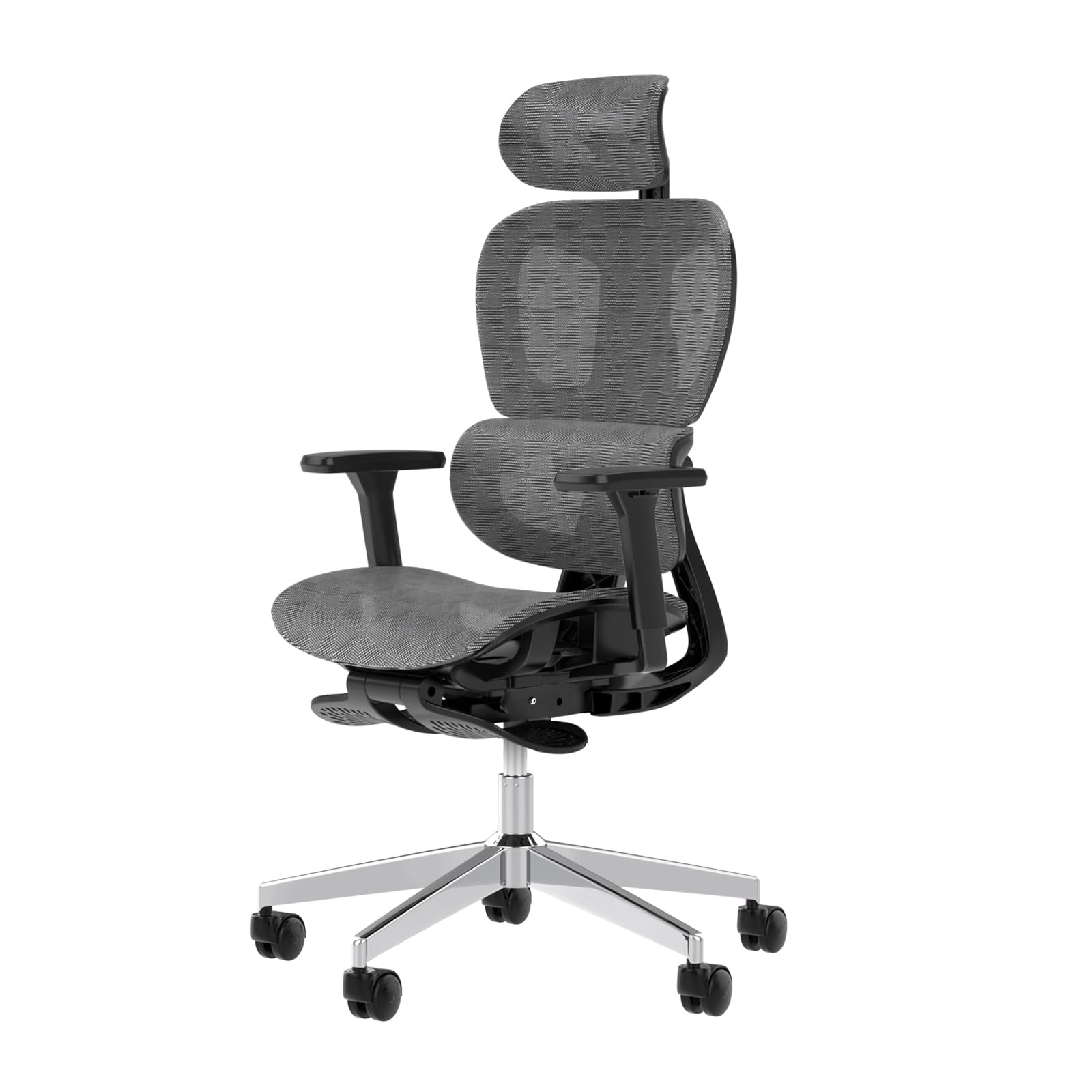 Ergonomic Mesh Office Chair with 3D Adjustable Armrests & Lumbar Support - High Back Computer Desk Chair with Wheels for Home & Office - Dark Grey - Perfect for Long Work Hours & Gaming Sessions