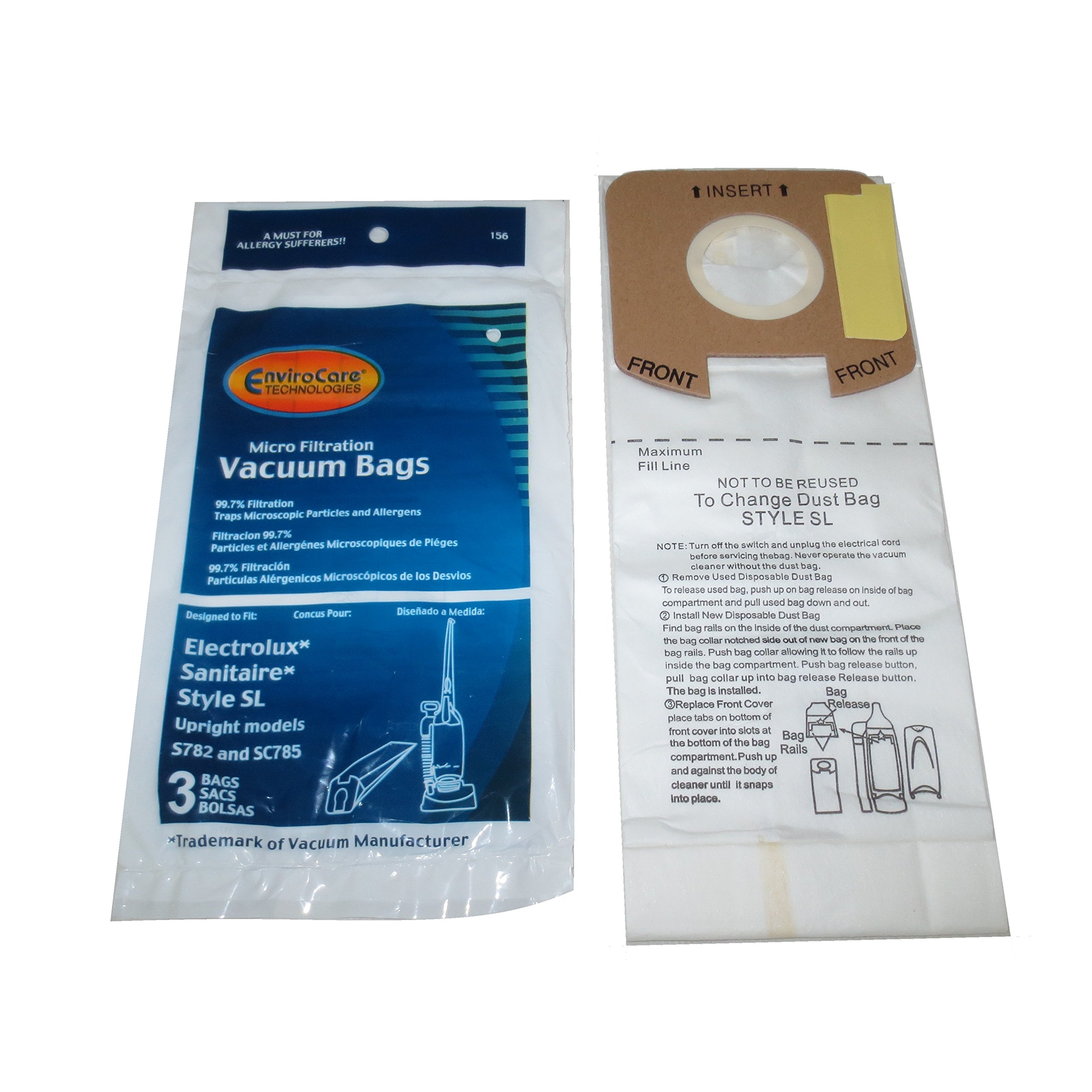 EnviroCare Vacuum Bags for Electrolux Sanitaire SL S782 SC785 - 63 Micro Filtration Bags | Perfect for Pet Hair, Allergies & Deep Cleaning