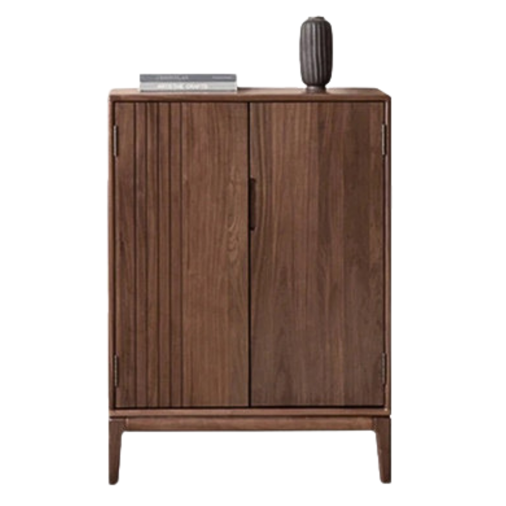 Black Walnut and Ash Wood 2-Door Shoe Cabinet for Entryway - Stylish Shoe Storage Organizer for Hallway, Mudroom, or Apartment Entrance