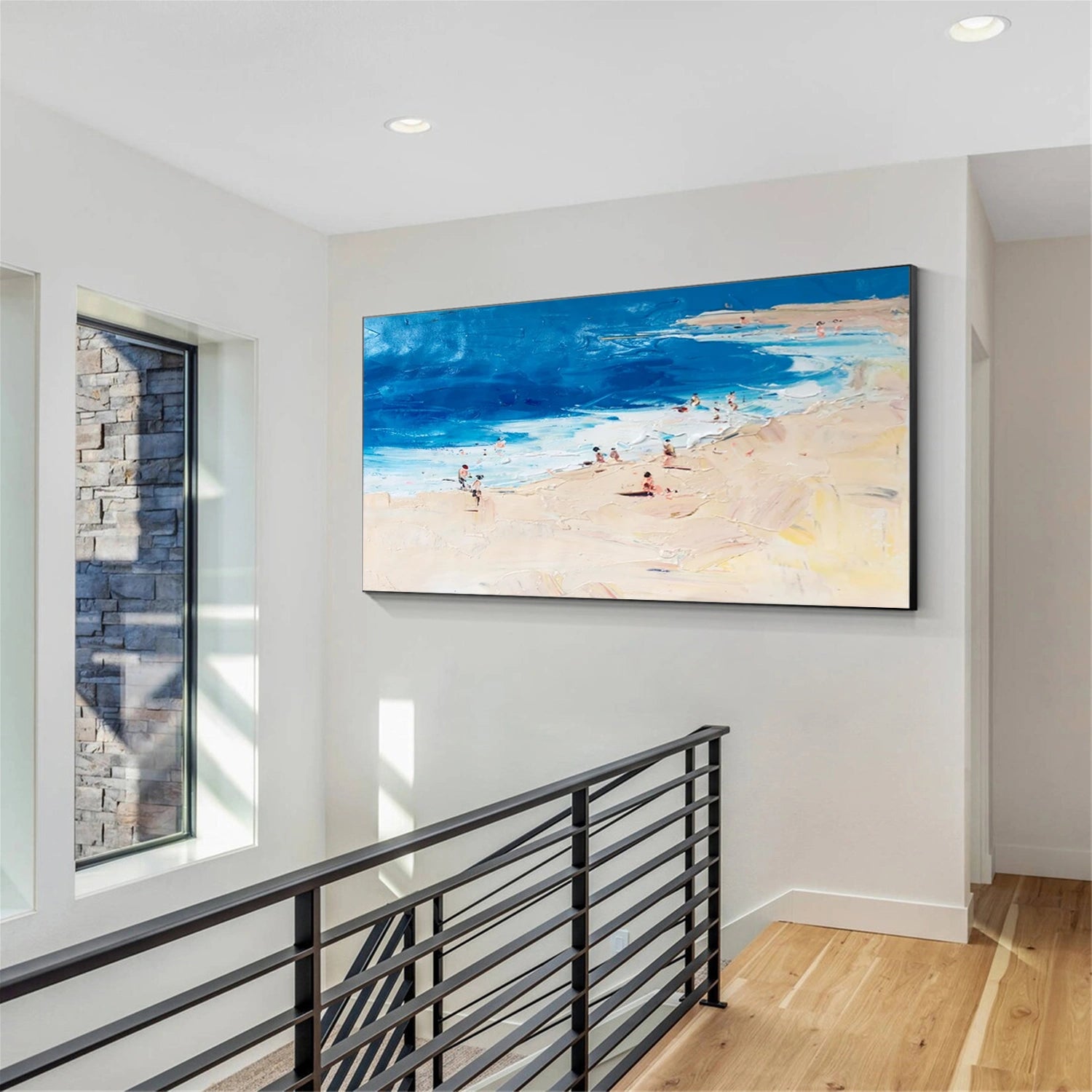 Seascape and Snowy Peak Painting #SP058 - Stunning Landscape Art for Home & Office Decor | Perfect for Living Room, Bedroom, or Gift