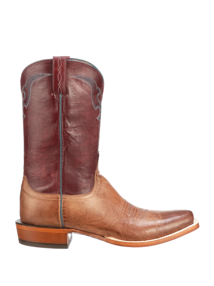 Lucchese CL1566 Men's Martin Mad Dog Goat Leather Cowboy Boots in Peanut Brown - Perfect for Western Rides, Country Music Festivals & Casual Wear