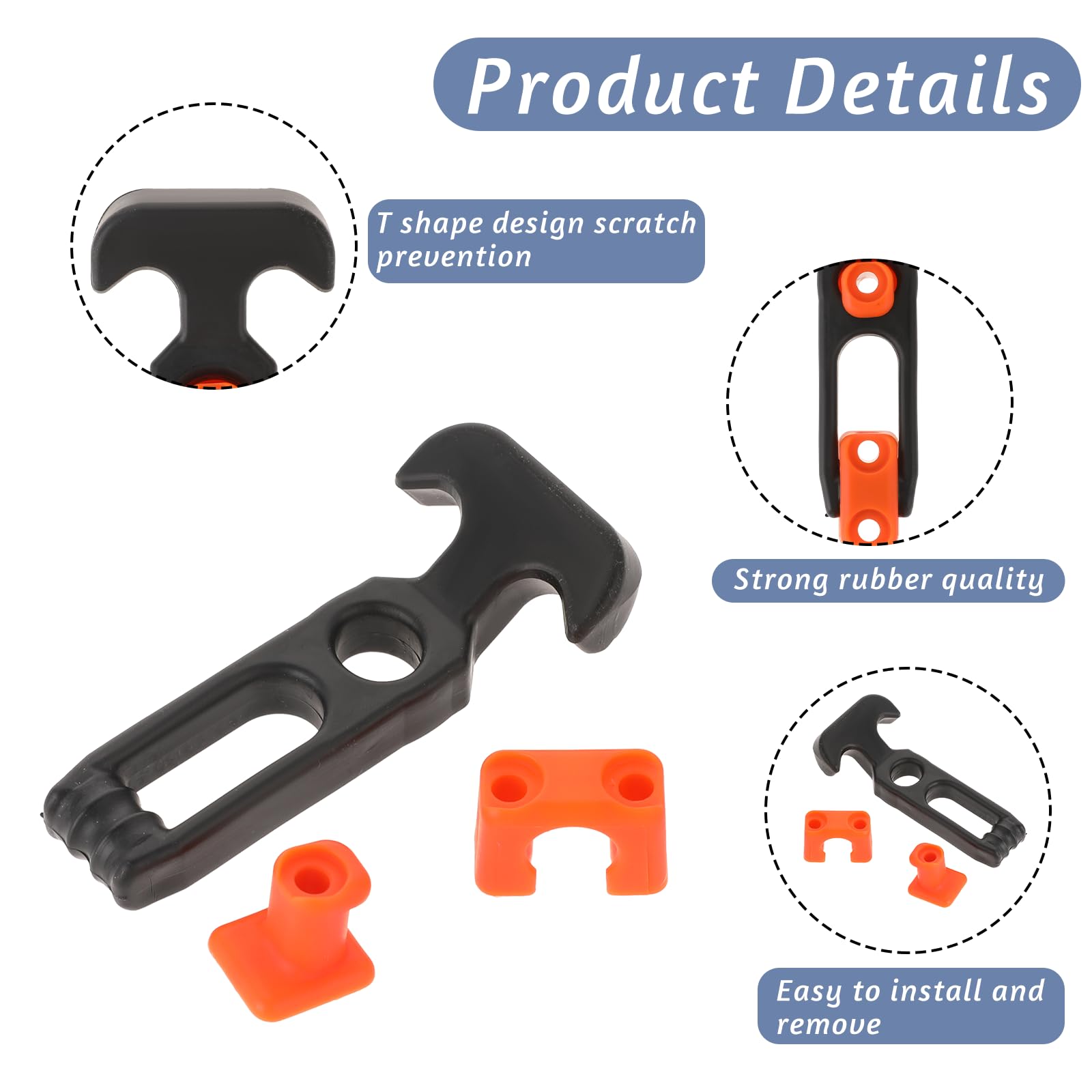 2Pcs Durable T-Handle Cooler Latch Replacements - Rubber Draw Latch for Tool Box, Cooler, Golf Cart & Engineering Machine Hood - Ideal for Outdoor, Industrial & Marine Use