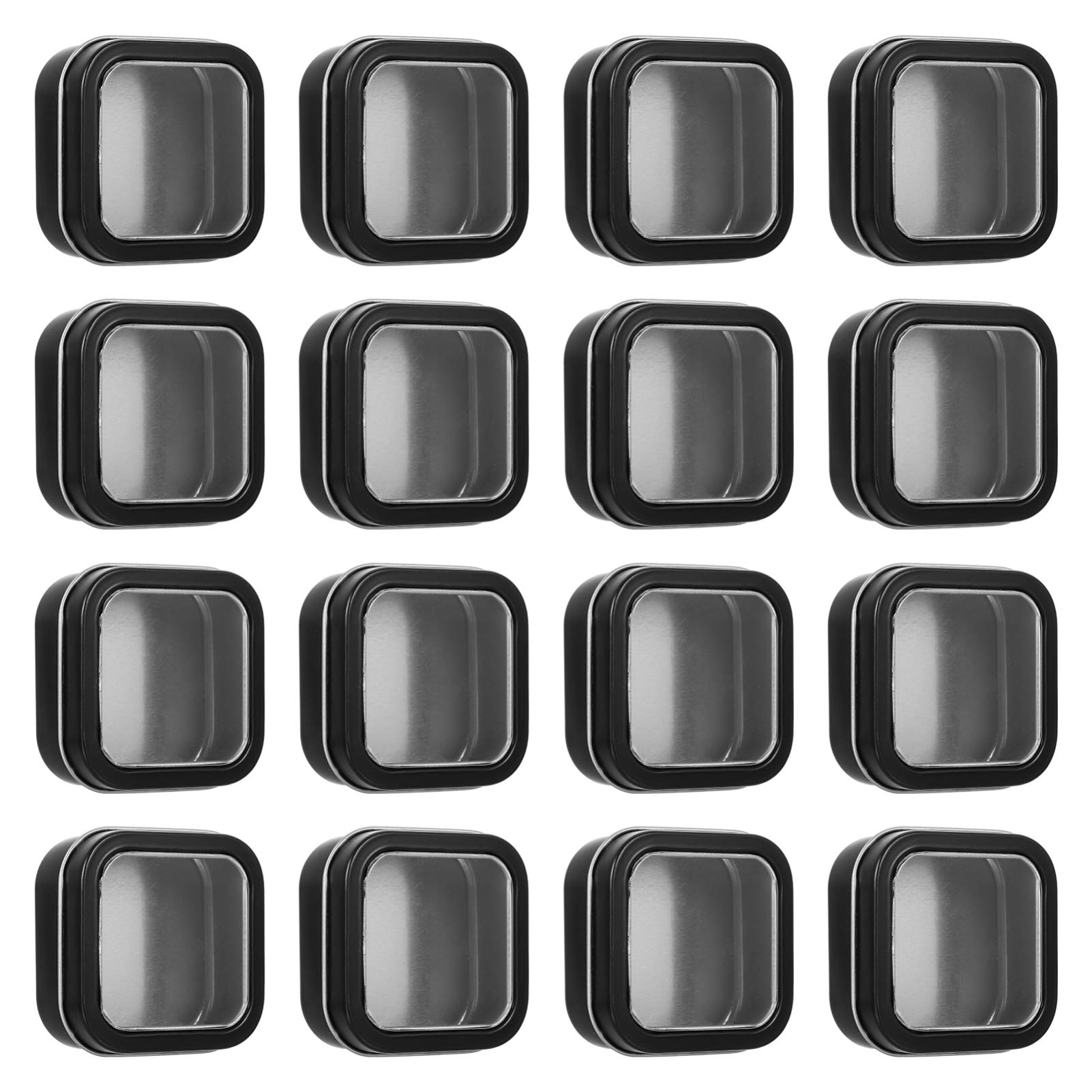 Healifty 16pcs Square Window Empty Iron Tins - Jewelry Storage Organizer, Candle Containers & DIY Craft Supplies - Perfect for Home Decor, Wedding Favors, and Party Gift Packaging