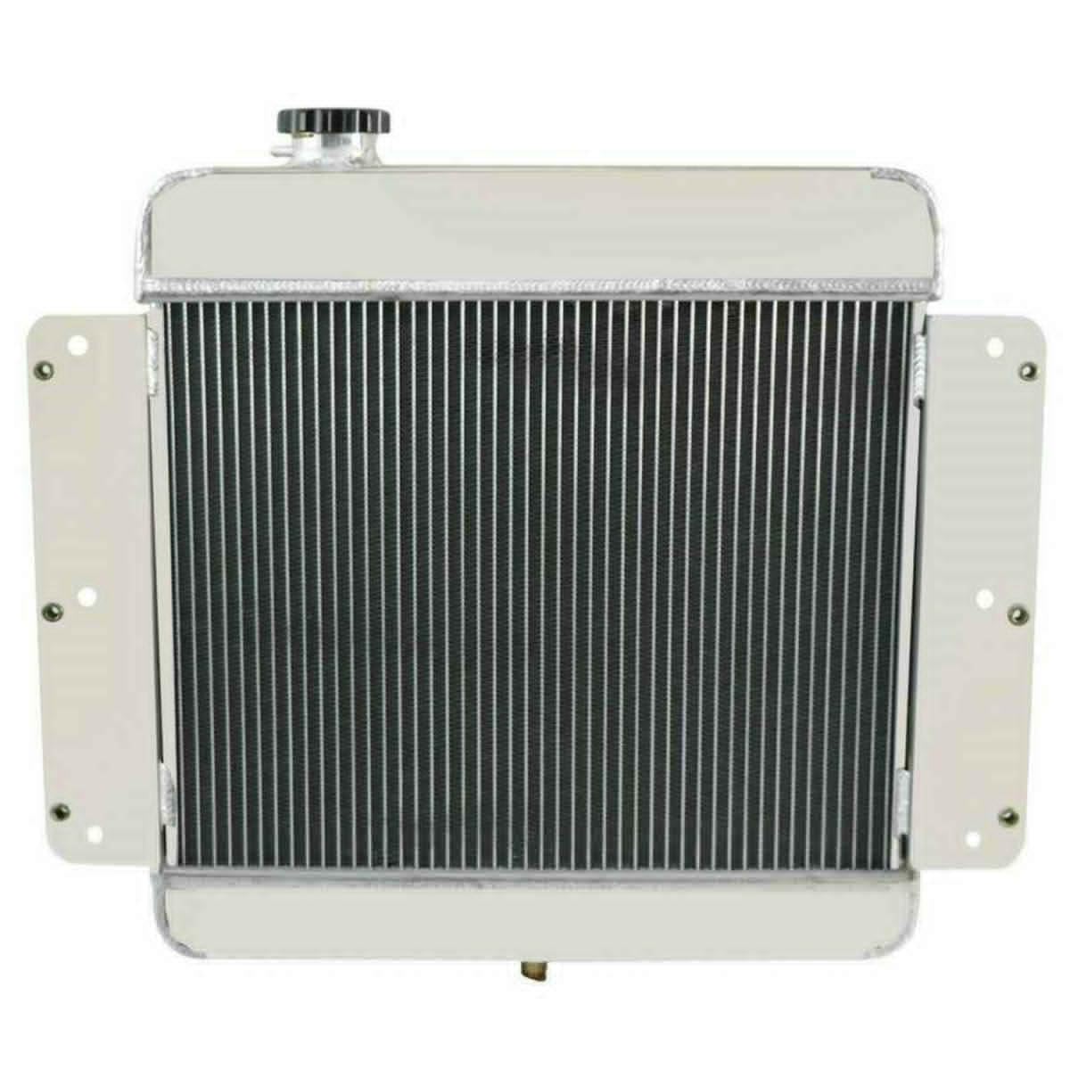 4 Row Aluminum Radiator with Shroud Fan & Relay Kit for 1962-1967 Chevy Nova/Chevy II/SS L6 V8 - Direct Replacement Cooling System Upgrade - Perfect for Classic Car Restoration & Hot Rod Performance