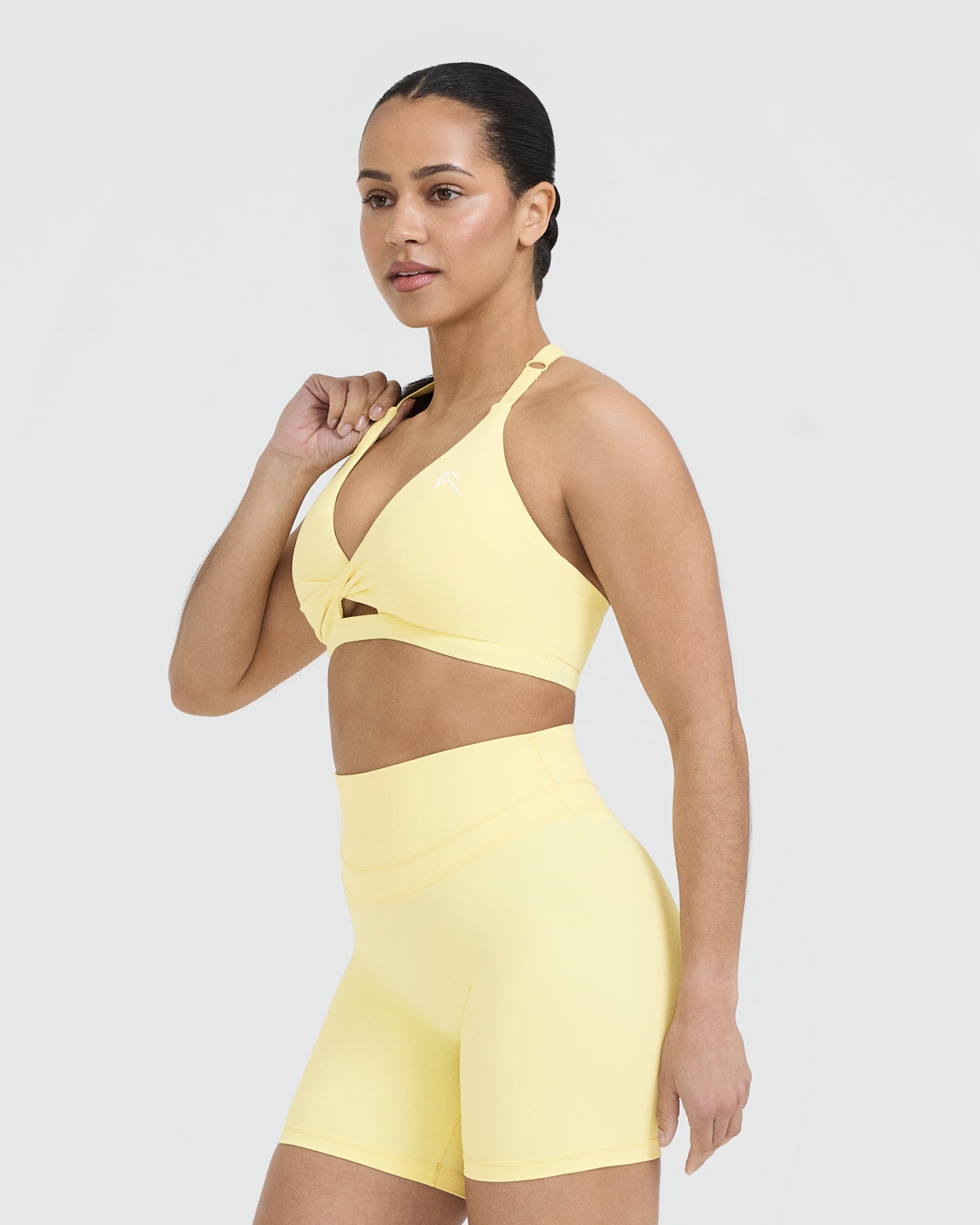 Unified Twist Sports Bra | Sherbert Yellow | High Support Workout Top for Yoga, Running & Gym | Women's Athletic Wear