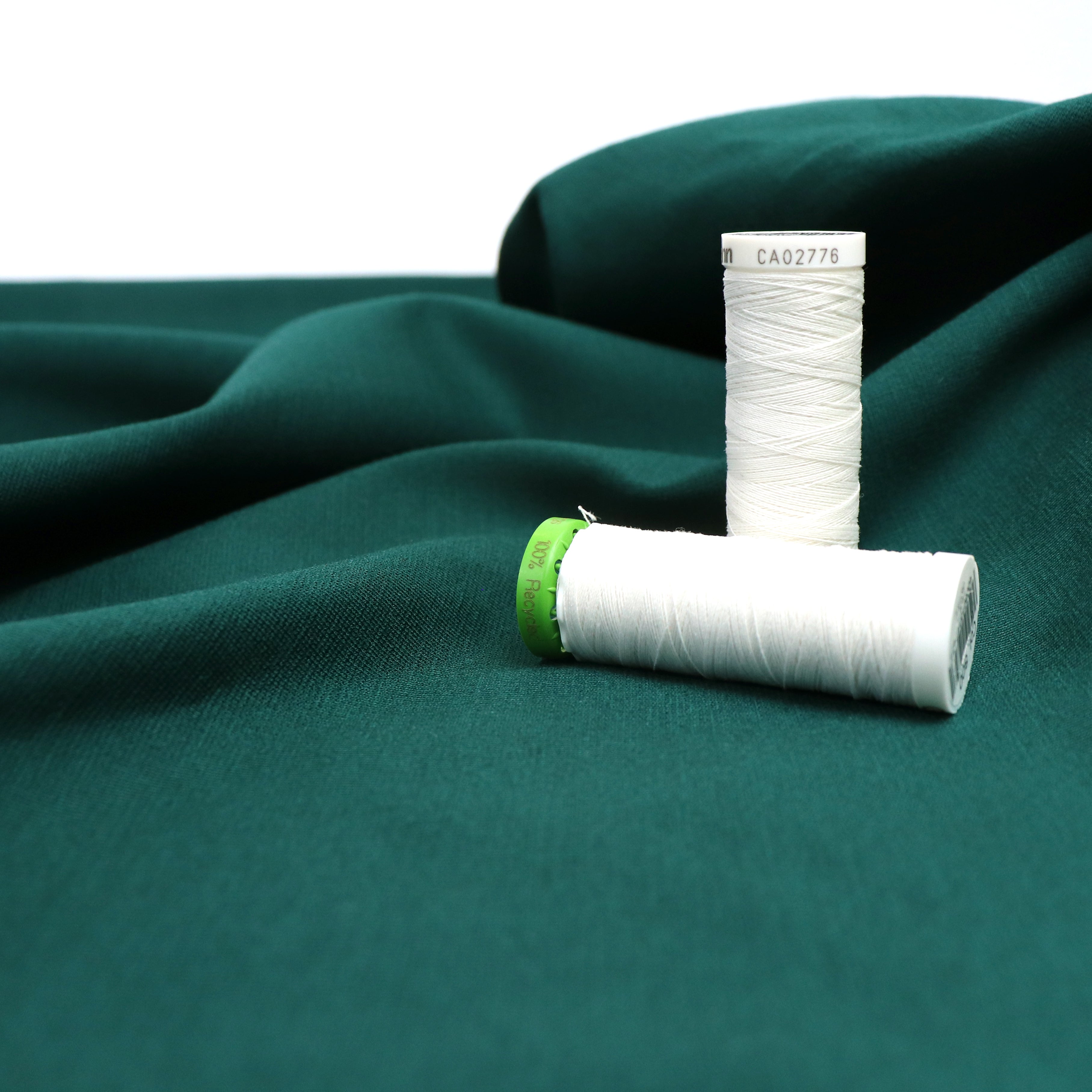 Viscose Ponte Di Roma Fabric - Spruce Green Color - End of Bolt 30cm - Perfect for Dresses, Skirts & DIY Sewing Projects
