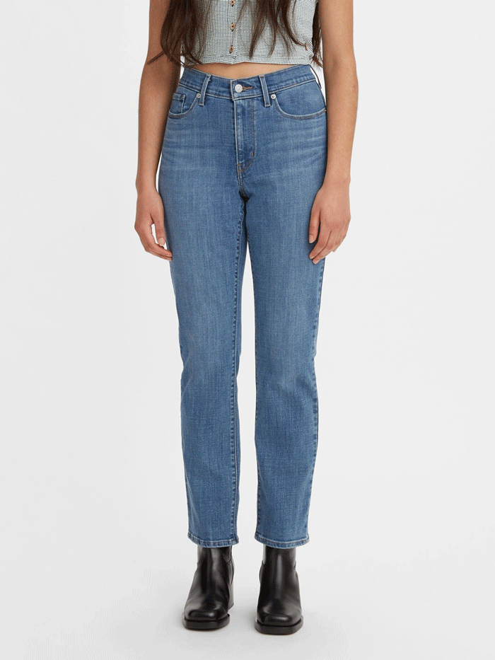 Levi's 392500082 Women's Classic Straight Fit Jeans - Medium Wash Denim Pants for Casual Wear & Everyday Outfits