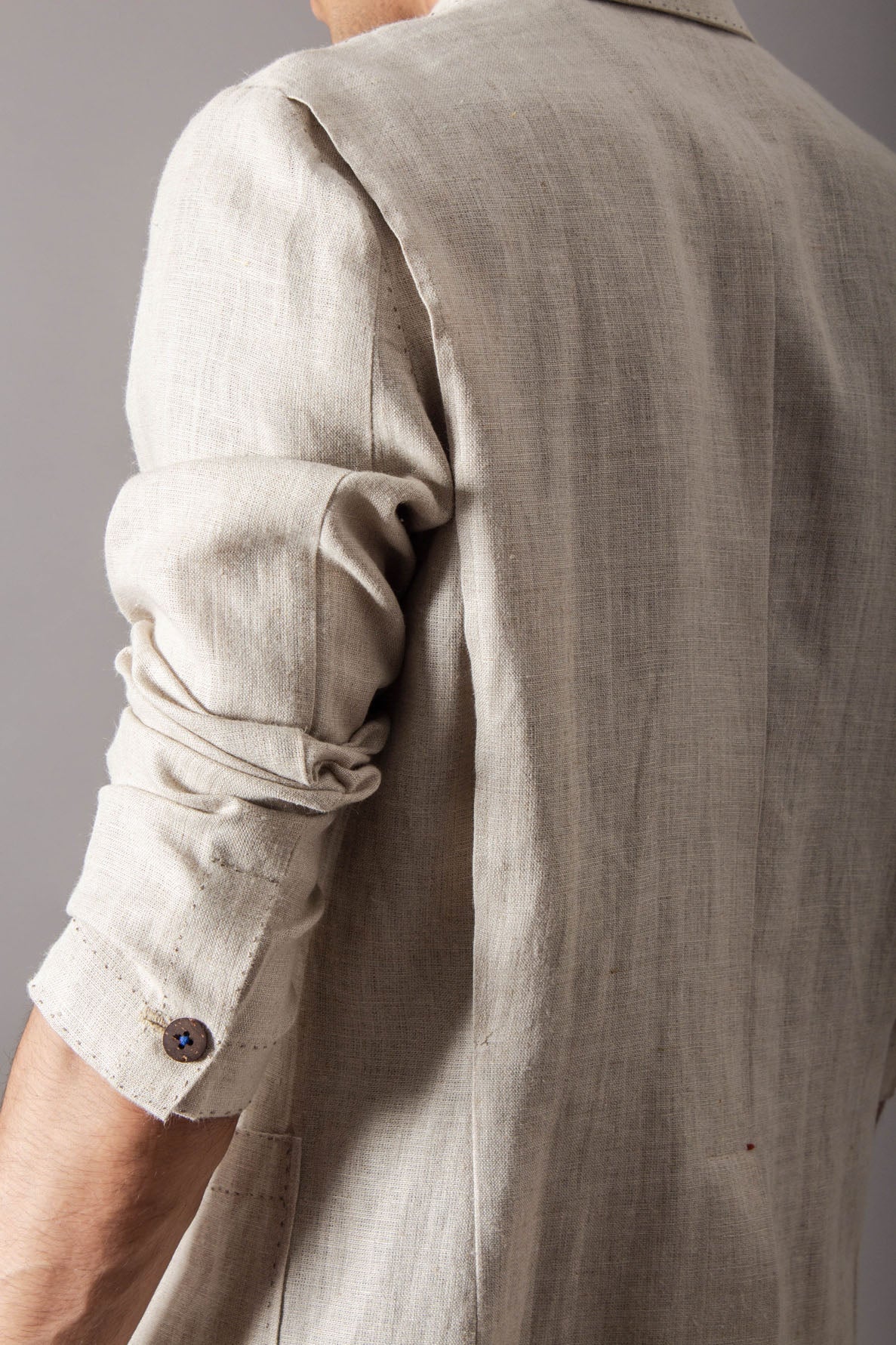 Rana Blazer for Women - Lightweight Cotton Linen Blend Jacket in Ice Beige | Casual Office Wear & Spring Summer Outfits