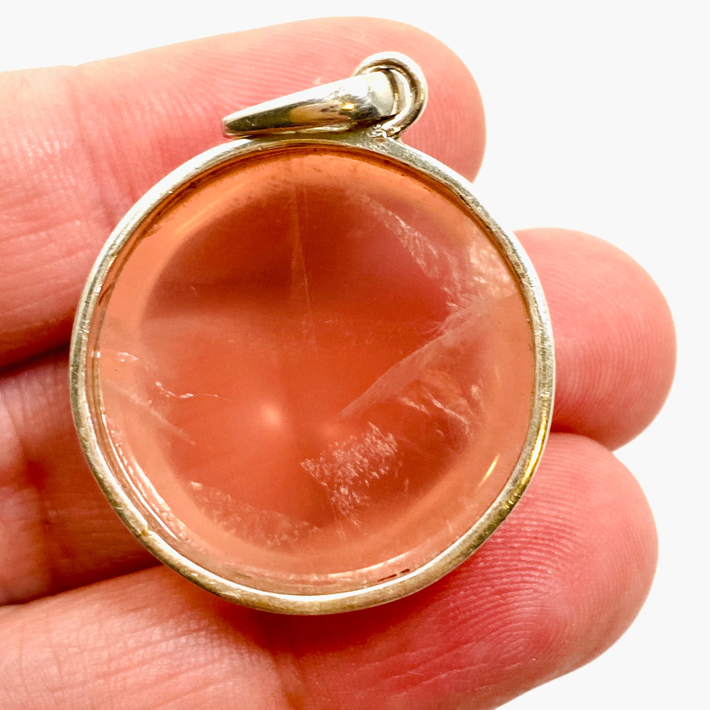 Natural Rose Quartz Round Cabochon Pendant - 15mm Healing Crystal Jewelry for Necklace Making, Meditation & Spiritual Gifts