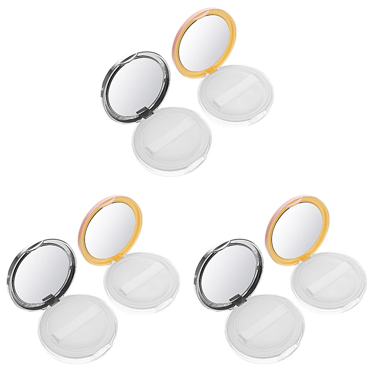 6-Piece Reusable Empty Makeup Containers Set - Portable Travel Foundation Compact with Mirror, Ideal for Blush, BB Cream, Loose Powder & DIY Cosmetics | Perfect for Women's Travel Makeup Organizer & On-the-Go Touchups