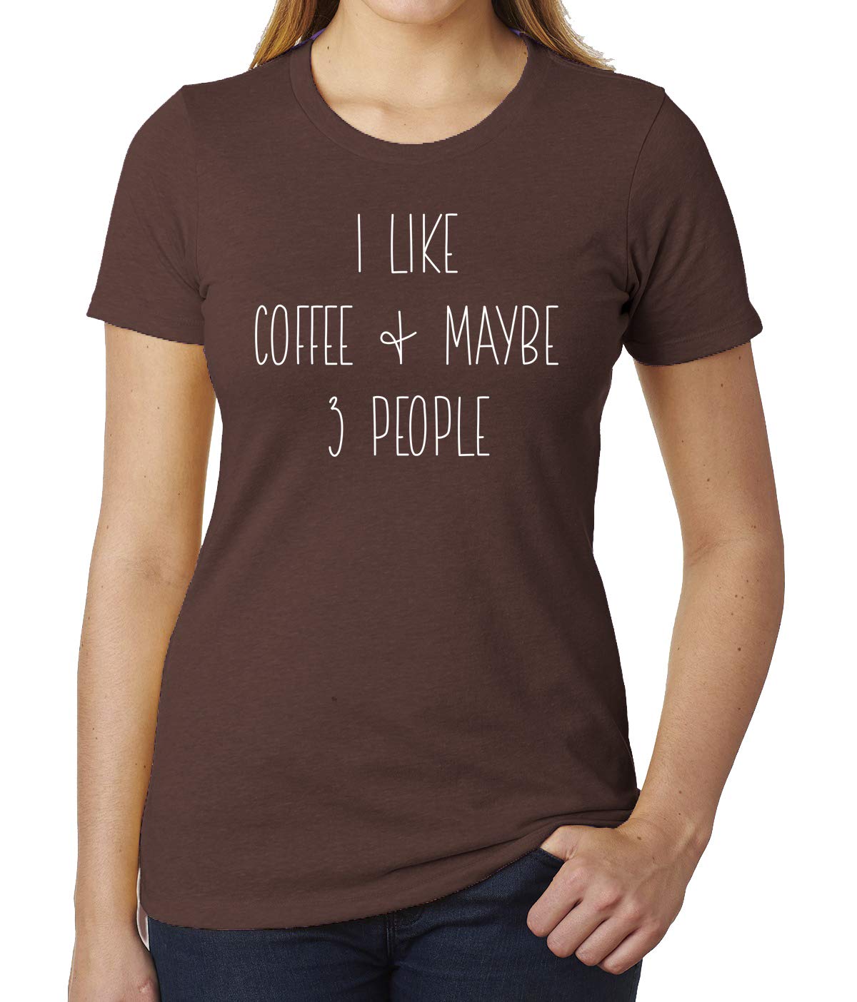 Funny Sarcastic Coffee T-Shirt for Women - 'I Like Coffee and Maybe 3 People' | Cute Graphic Tee for Coffee Lovers | Perfect for Casual Wear, Coffee Dates & Gifts