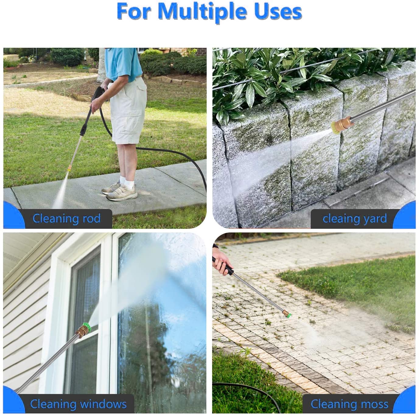 4500 PSI Electric Pressure Washer - Heavy Duty Power Cleaner with 33ft Hose, Soap Dispenser & 4 Nozzles (Blue) - Ideal for Driveway Cleaning, Deck Washing, Patio & Outdoor Surface Maintenance