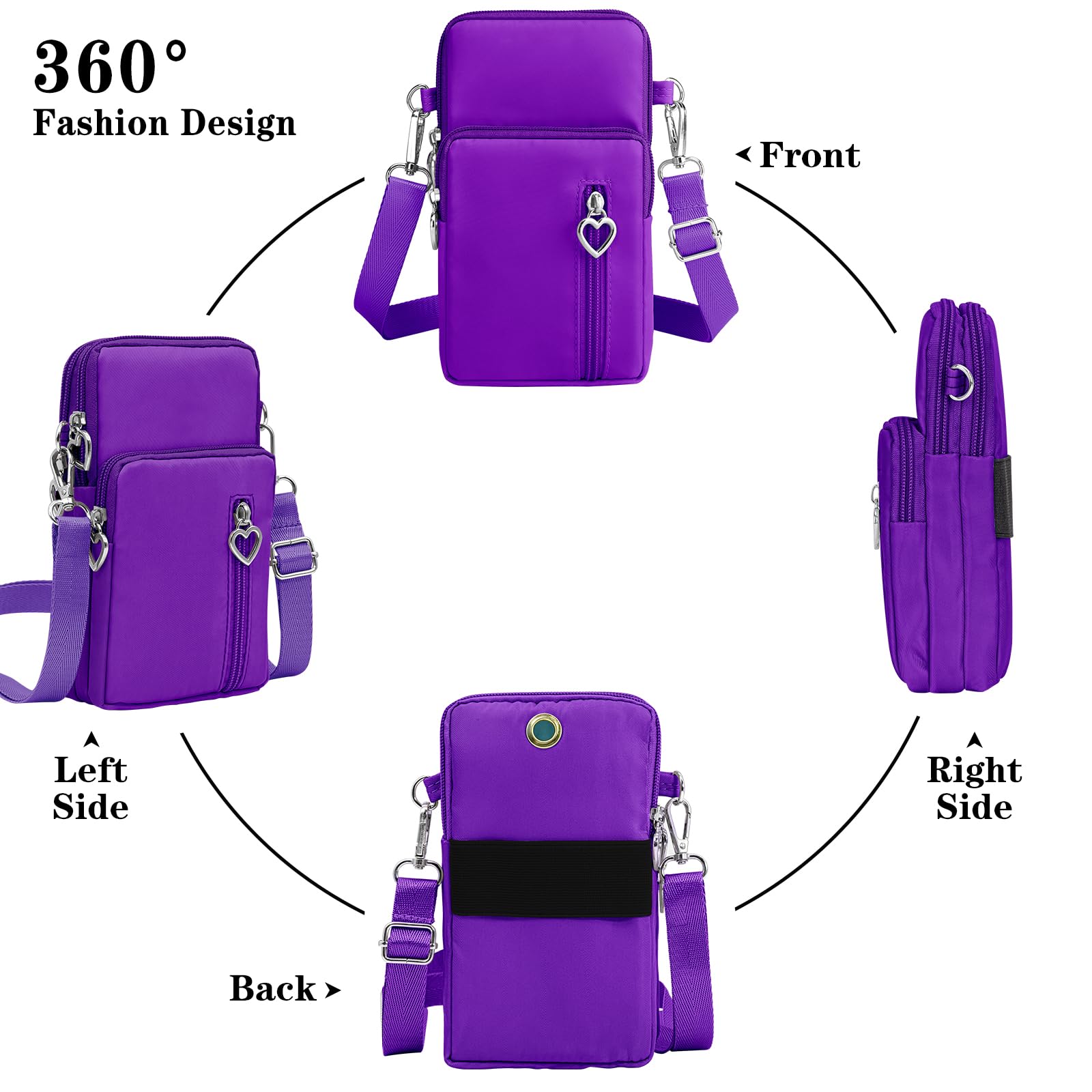 Women's Small Crossbody Bag - Adjustable Strap Travel Purse for Phone & Essentials