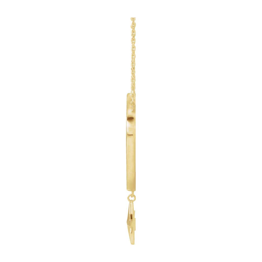 The Black Bow 14K Yellow Gold Blessed Virgin Mary Necklace - 16 Inch or 18 Inch - Perfect for Religious Gifts & Everyday Elegance