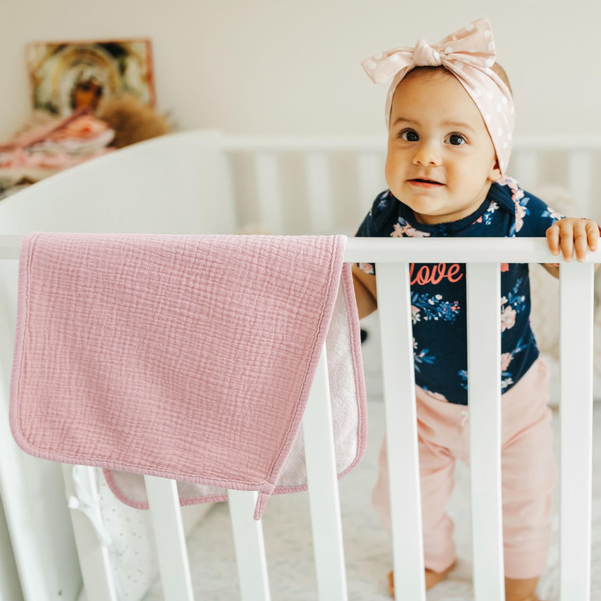**Bearmoss Muslin Burp Cloths - 100% Cotton Baby Burping Clothes for Newborns (6 Pack, 20x10in) | Ultra Soft & Absorbent for Boys & Girls | Perfect for Feeding, Spit-Up & Messy Moments**