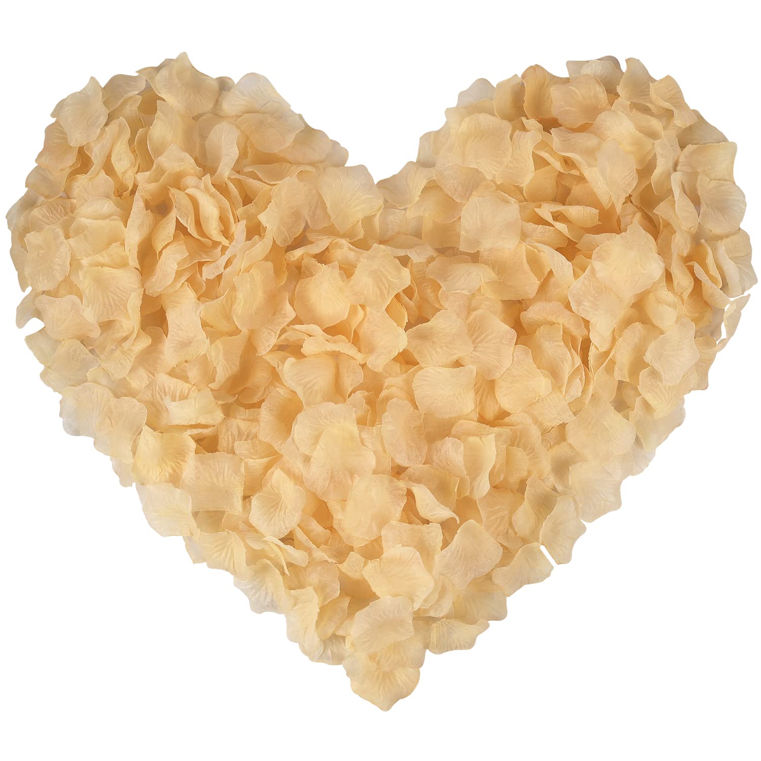 1000 Pcs Artificial Rose Petals - Champagne Color Fake Flowers for Wedding Decorations, Bridal Shower, Party Centerpieces & Romantic Home Decor