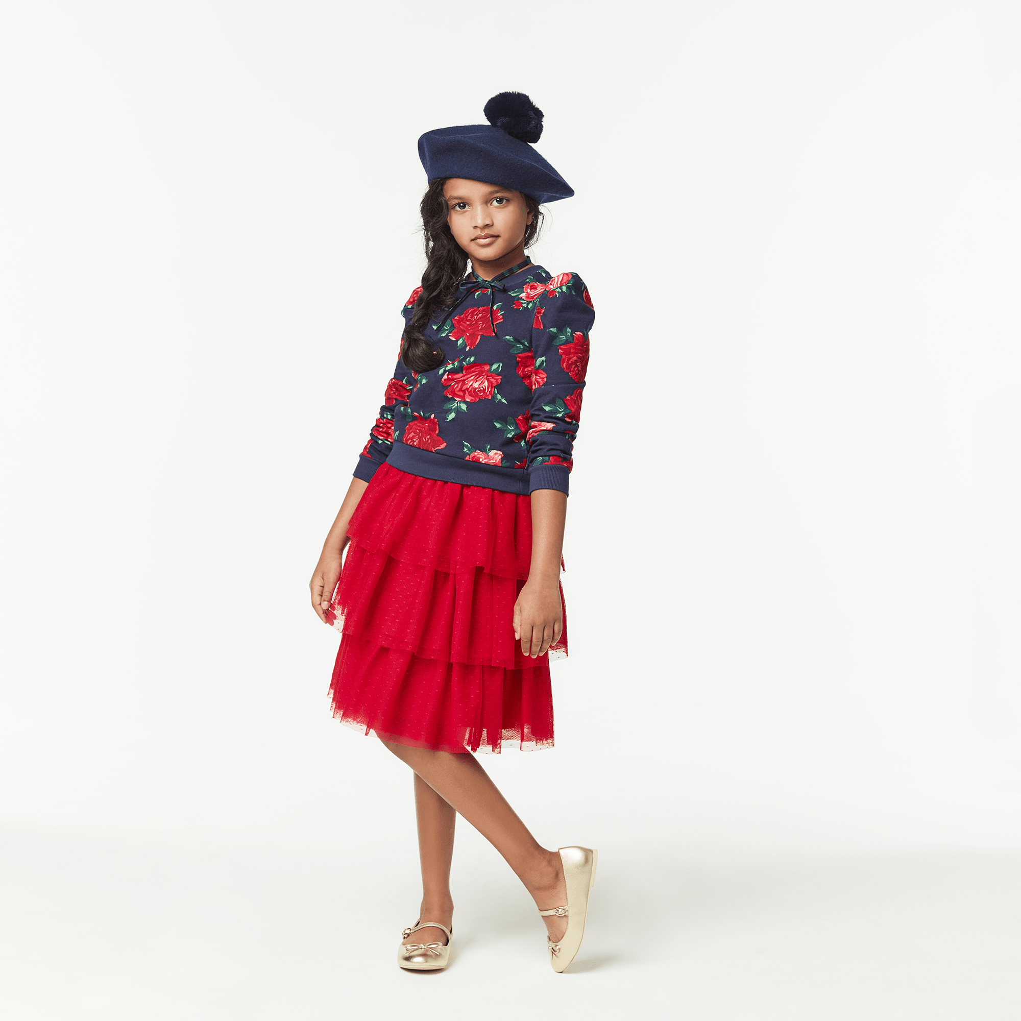 American Girl® x Janie and Jack Rose Red Tulle Skirt for Girls - Elegant Party Dress for Special Occasions, Birthday & Holiday Events