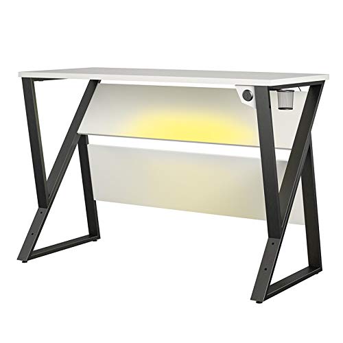 NTENSE Genesis Adjustable Height Standing Desk - Ergonomic Home Office & Gaming Desk with Cup Holder & Headphone Hook - Perfect for Work, Study & Streaming (White)