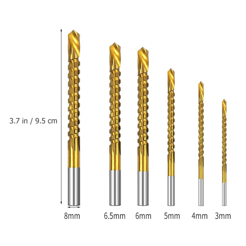 6 Pcs High-Speed Steel Twist Drill Bits Set (3-8mm) - Multi-Purpose Sawtooth Drill for Metal, Wood & Plastic - Perfect for DIY Projects, Home Repair & Woodworking