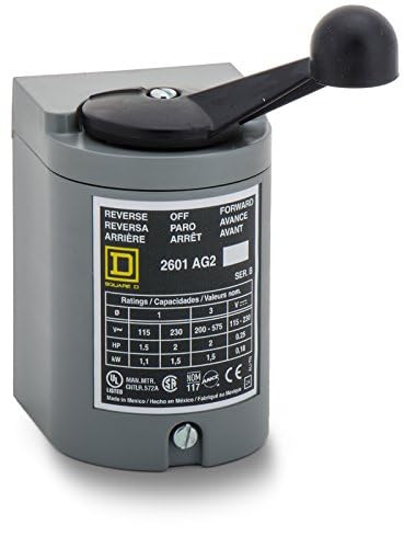 Square D 2601AG2 Reversing Drum Switch 575V AC 1.5HP - Heavy Duty Motor Control for Industrial Machinery & Equipment - Perfect for Conveyors, Pumps & HVAC Systems
