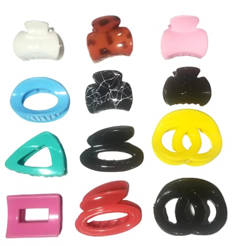 Best Plastic Hair Claw Clips for Women & Girls - 12 Pack Hair Clutchers for Ponytails, Buns & Updos - Strong Hold Hair Accessories for Daily Styling