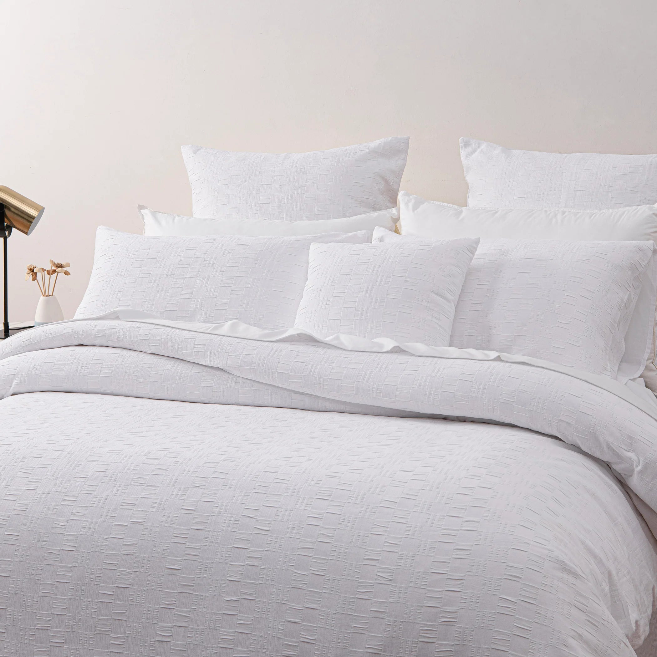 Premium Cosmo White Quilt Cover Set by Bianca - Soft Luxury Bedding for Master Bedroom & Guest Room Decor