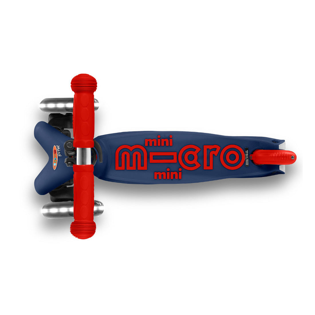 Micro Mini Deluxe 3 Wheel LED Scooter for Kids - Navy/Red - Light Up Wheels, Adjustable Handlebar - Perfect for Commuting, Neighborhood Rides & Outdoor Fun
