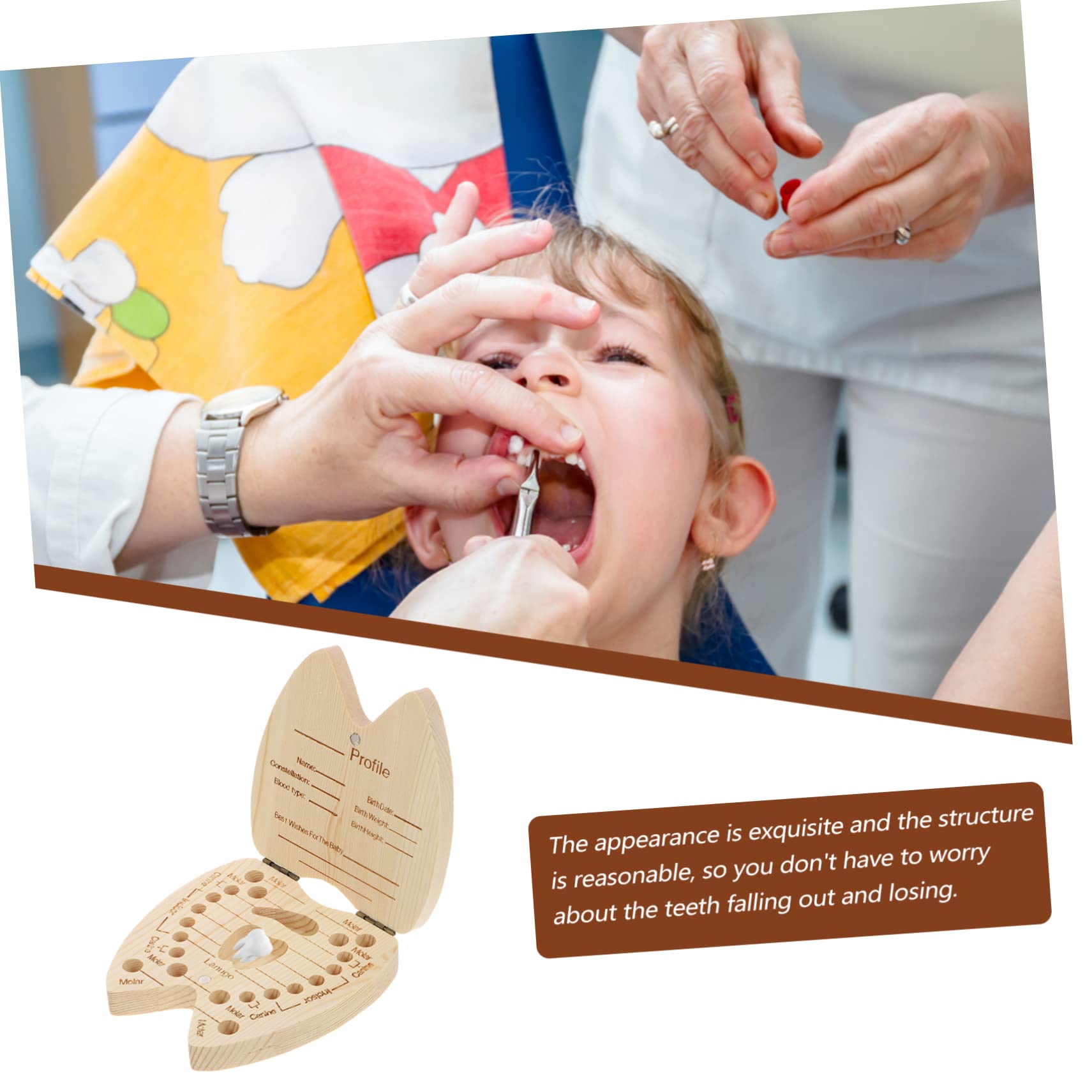 ULDIGI Wooden Tooth Fairy Box for Kids - Children's Tooth Storage Case & Memory Keepsake - Perfect for Tooth Fairy Visits and Childhood Milestones
