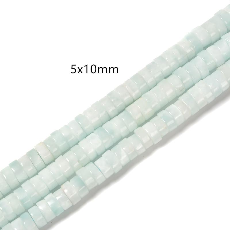 Natural Light Blue Chatoyant Celestite Heishi Beads Strand - 4x6mm, 4x8mm, 5x10mm Rondelle Discs - 15.5 Inch Jewelry Making Supplies for DIY Bracelets, Necklaces & Spiritual Healing Crafts