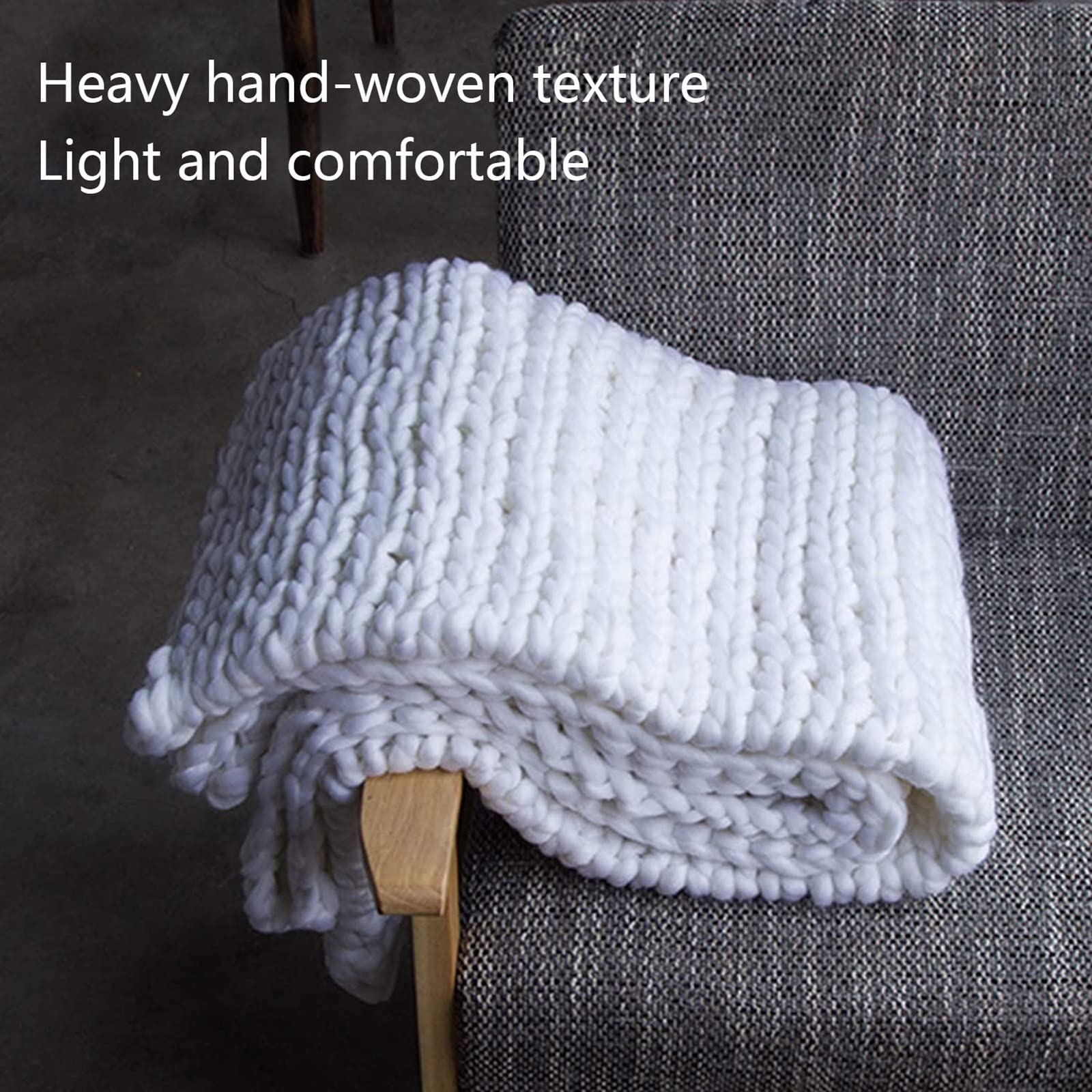 Chunky Knitted Throw Blanket - Ultra Soft & Warm Handwoven Sofa Blanket for Couch, Bed, Chair | Cozy Home Decor, Perfect Gift for Baby & Pets | Winter Comfort for Living Room, Nursery & Pet Bed