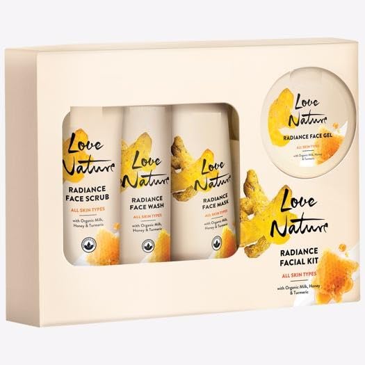 LOVE NATURE Organic Milk Radiance Facial Kit - Hydrating & Brightening Skincare Set for Glowing Skin | Perfect for Daily Routine & Spa Night