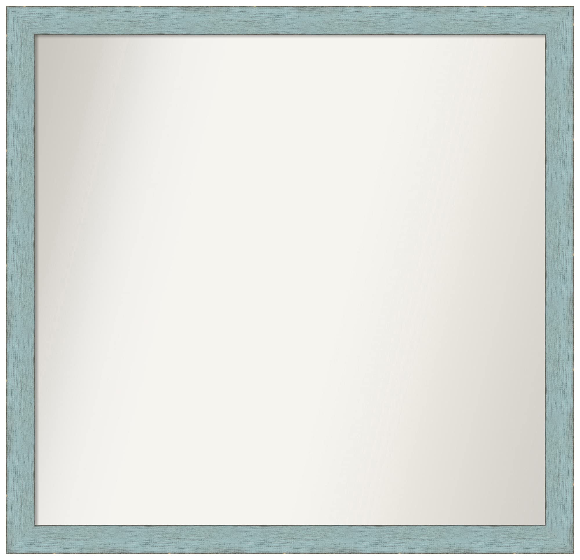 Amanti Art Sky Blue Rustic Non-Beveled Custom Wall Mirror 28.25x29.25 Inch - Handcrafted Bathroom Vanity Mirror for Bedroom, Living Room & Entryway Decor