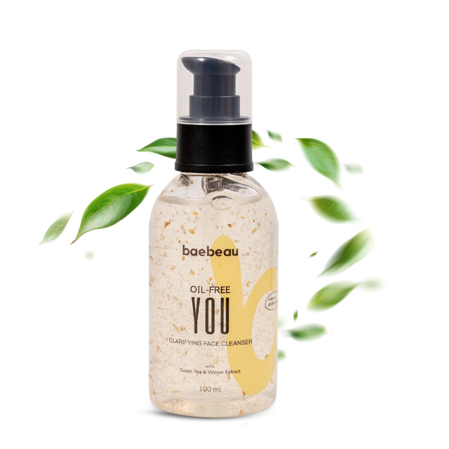 Baebeau Oil-Free Clarifying Face Wash for Oily & Acne-Prone Skin - Green Tea & Vetiver Infused Cleanser to Reduce Breakouts & Puffiness - Gentle Purifying Facial Wash for Men & Women (100ml) - Perfect for Morning & Night Skincare Routine