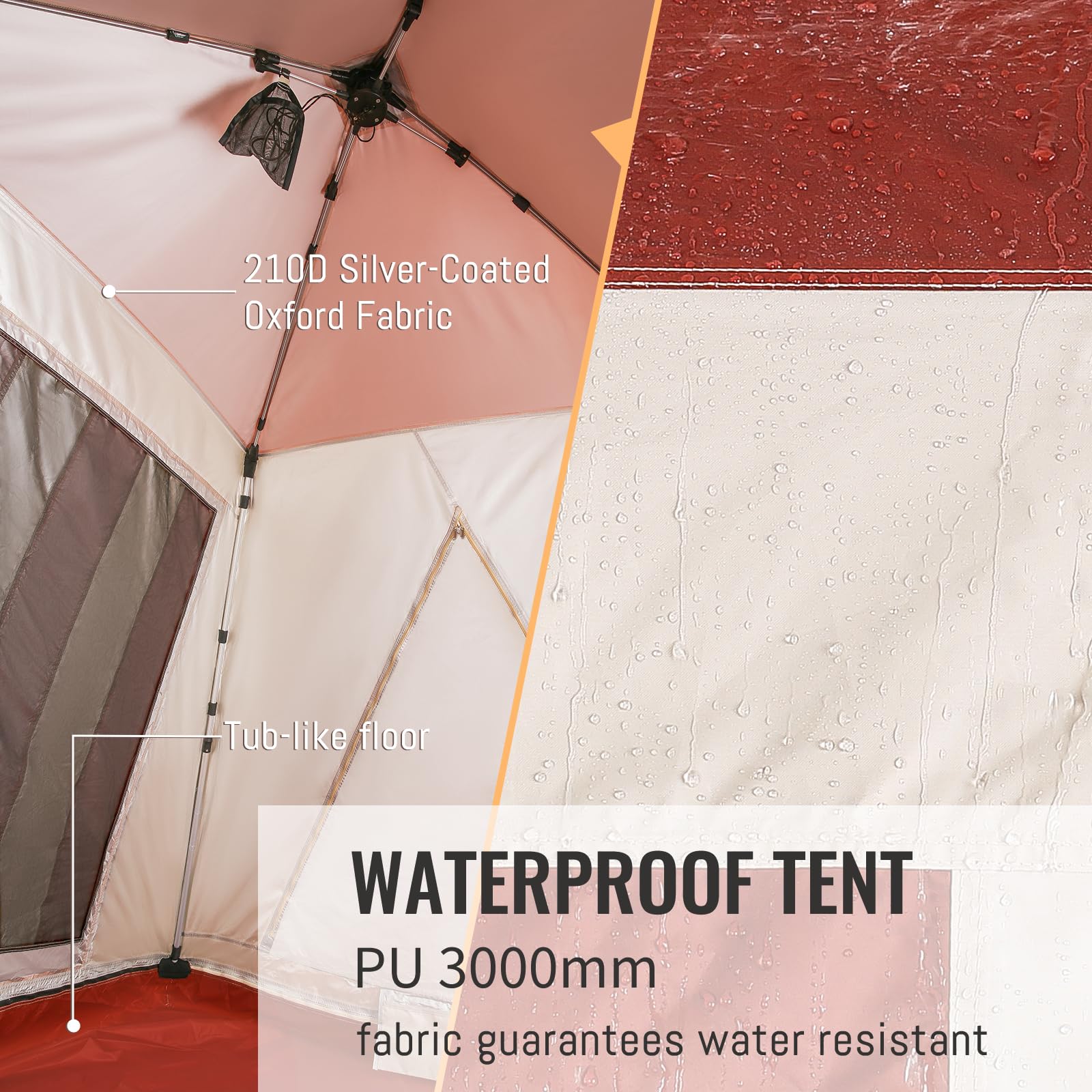 EchoSmile 4/5/6 Person Waterproof Camping Tent - Easy Setup Family Tent with Vestibule for Outdoor Adventures, Backpacking & Car Camping | Perfect for Hiking Trips, Beach Camping & Music Festivals