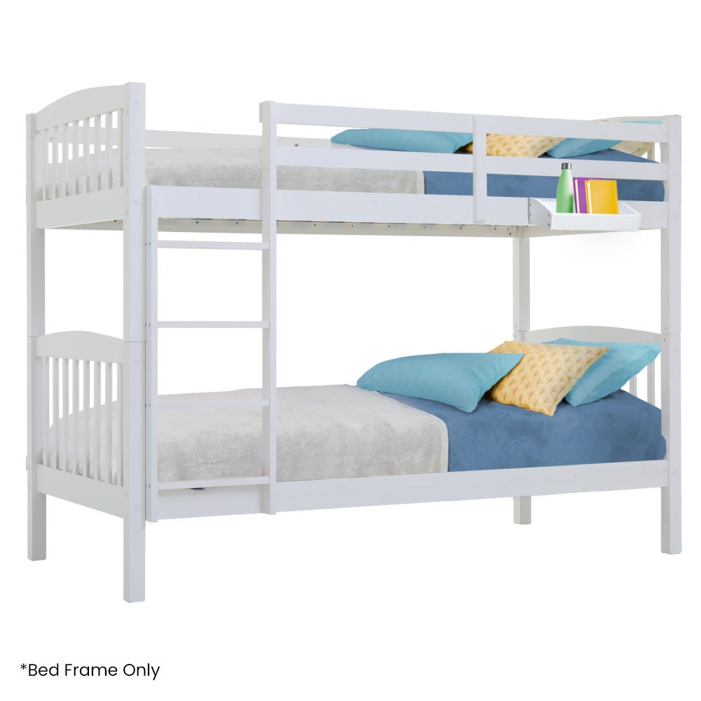 Convertible Kids Wooden Bunk Bed - White Twin to 2 Single Beds for Boys & Girls - Perfect for Shared Bedrooms, Sleepovers & Space-Saving Kids' Rooms