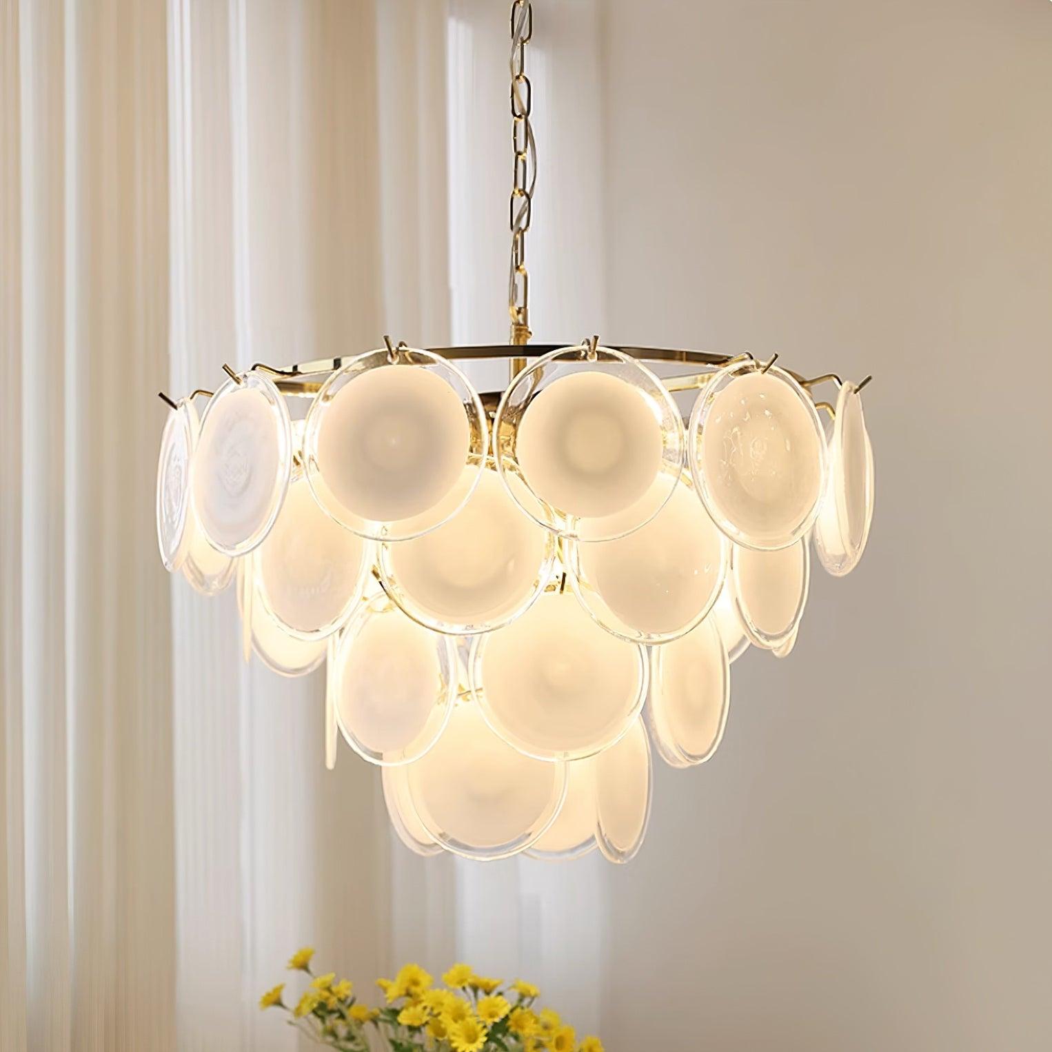 Bettina Murano Glass Chandelier - Elegant Venetian Crystal Ceiling Light Fixture for Dining Room, Living Room & Bedroom Decor