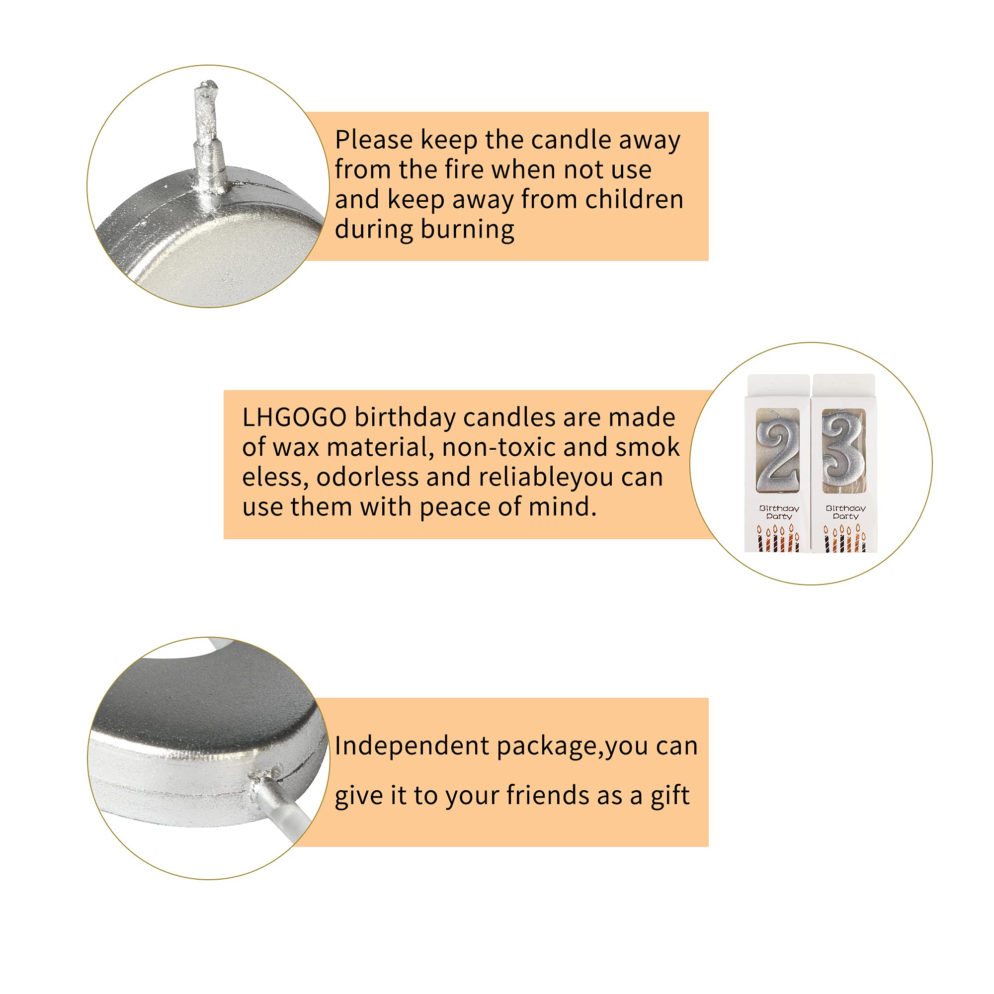 20th Birthday Cake Candles - Silver Glitter Number 20 Candles for Anniversary Party Decorations (Kids, Women & Men) | Perfect for Milestone Celebrations & Cake Toppers