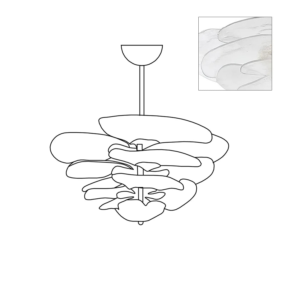 Elegant Lilypad Glass Chandelier - Modern Crystal Ceiling Light Fixture for Dining Room, Living Room & Bedroom Decor | Perfect for Home Lighting and Interior Design