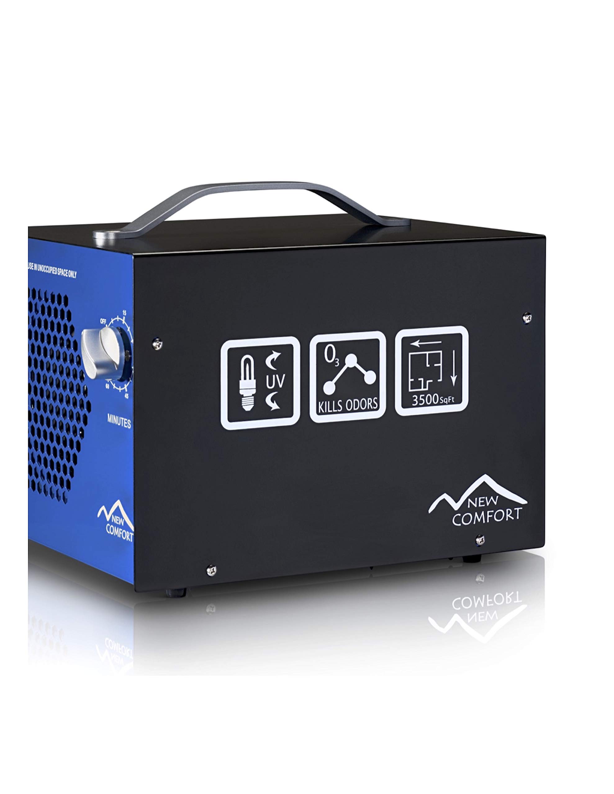 Blue Commercial Air Purifier with UV Light & Ozone Generator - Eliminate Odors & Purify Air in Offices, Restaurants, and Large Spaces