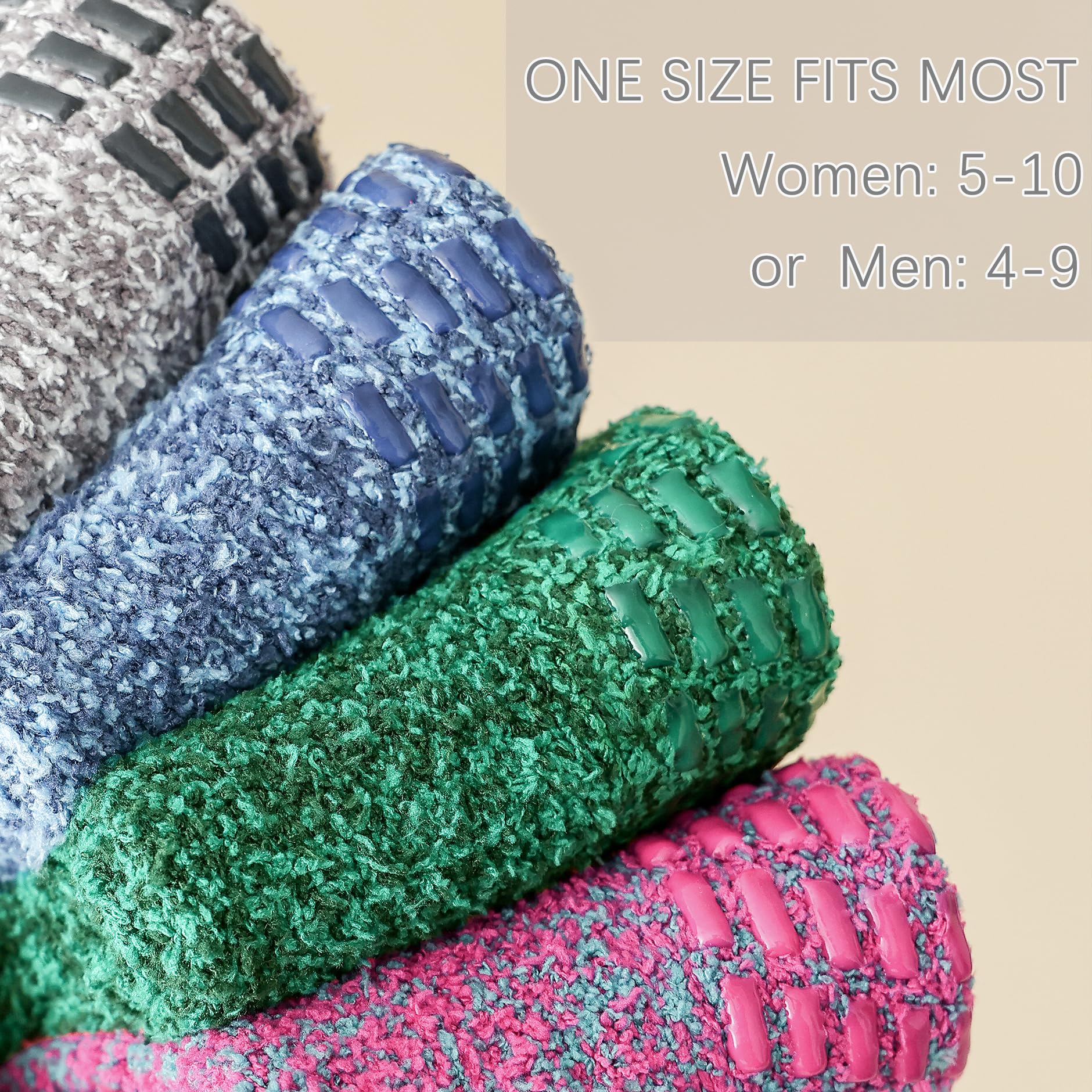 Women's & Men's Fuzzy Non-Slip Slipper Socks with Grips - Warm Winter Cozy Ankle Socks for Home, Hospital & Indoor Comfort