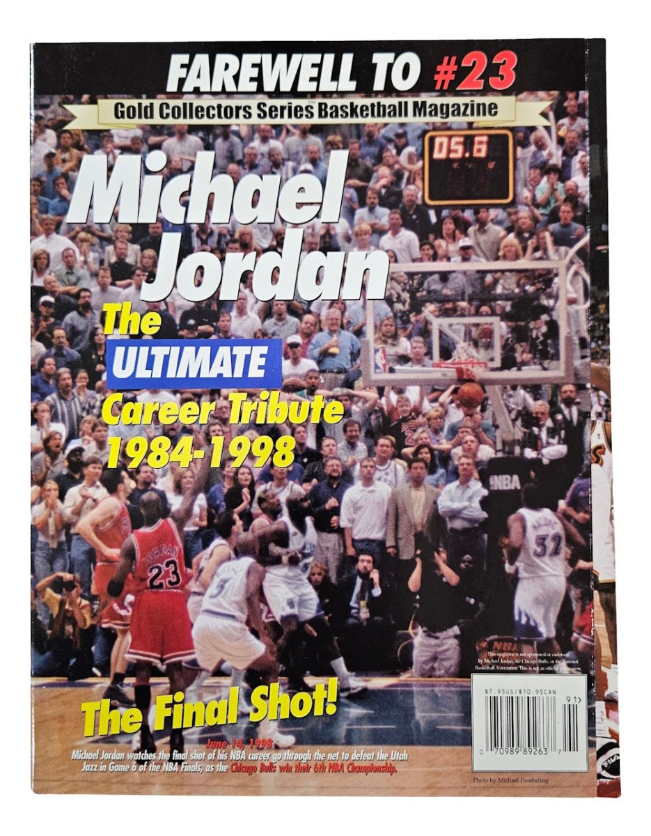 Michael Jordan Chicago Bulls Farewell To #23 Gold Collectors Series Magazine - Rare NBA Memorabilia for Sports Fans & Collectors - Perfect for Display, Gifts, and Investment