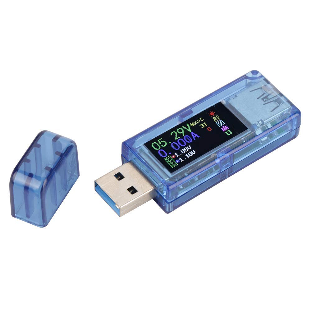 RuiDeng AT34 USB 3.0 Tester - LCD Display Voltage Current Meter, Multifunctional USB Charger Tester for Phones, Laptops, Power Banks - Perfect for Tech Repair & Charging Diagnostics