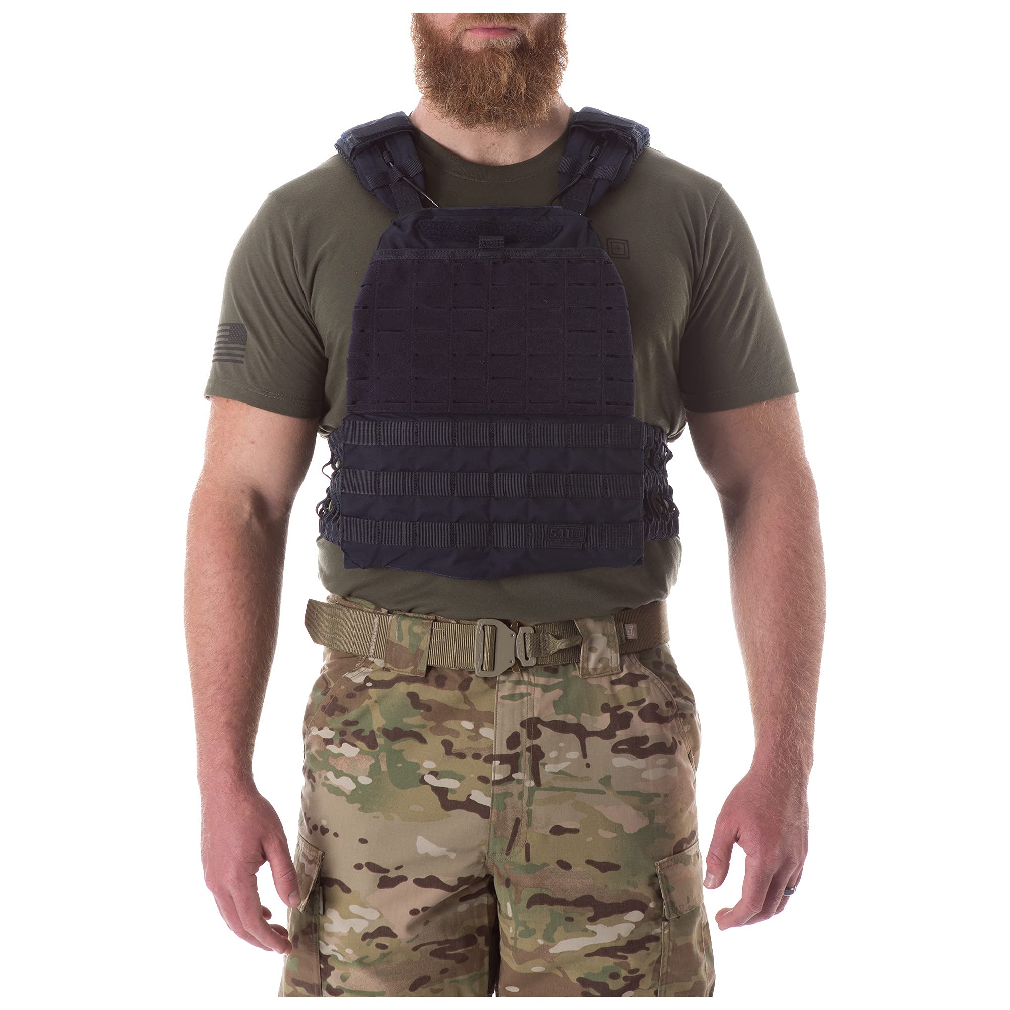 5.11 TacTec Tactical Weighted Vest for Fitness & Workout - Lightweight Durable Nylon Construction - Adjustable Waist (XS-XL) - Style 56100 in Dark Navy - Perfect for CrossFit, Running, Strength Training & Military Exercises