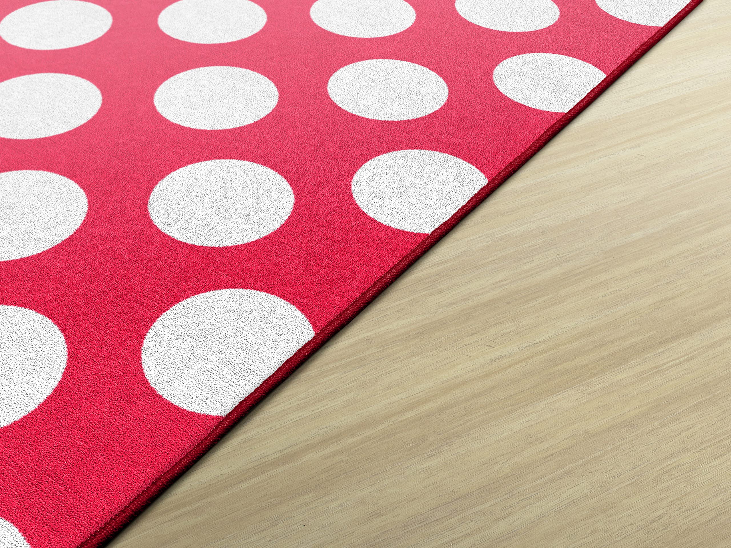Flagship Carpets Schoolgirl Style Cherry Soda Polka Dot Area Rug - 7'6