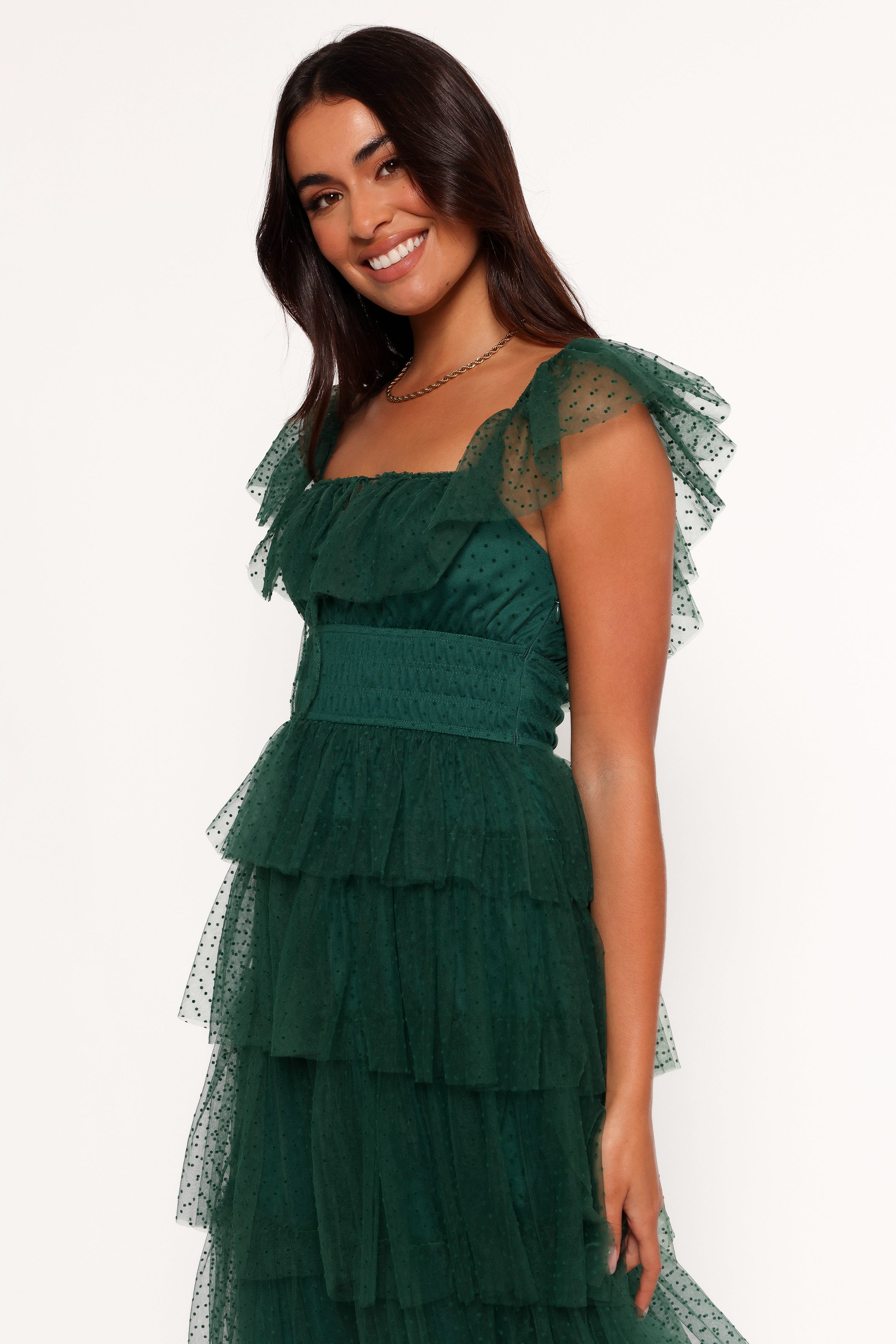 Belle Maxi Dress in Hunter Green - Elegant Long Flowy Dress for Women, Perfect for Weddings, Parties & Summer Outfits