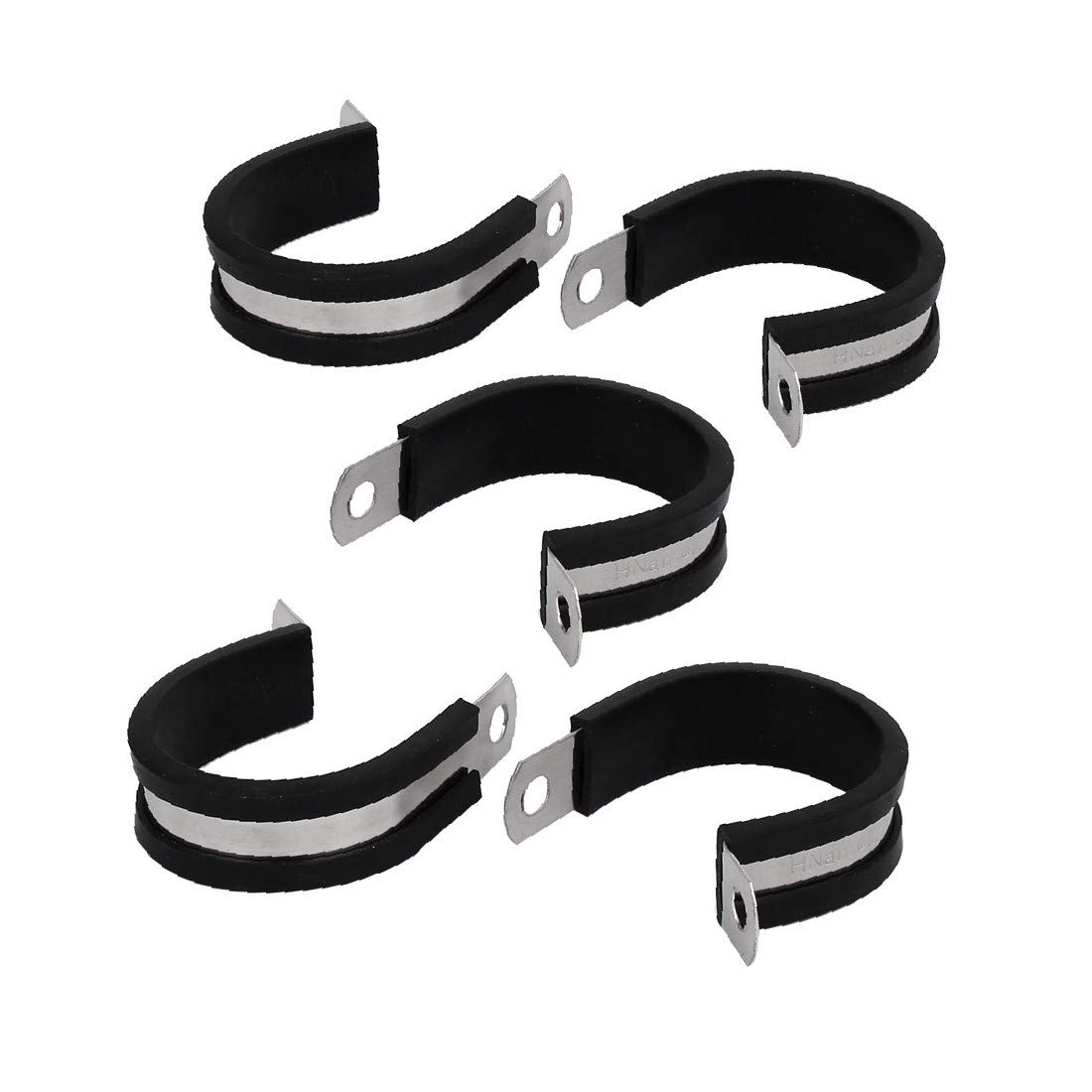 X-DREE 32mm EPDM Rubber Lined P Clips - Heavy Duty Cable Hose Pipe Clamps Holder (5 Pack) - Perfect for Automotive Wiring, Marine Applications & Industrial Pipe Management