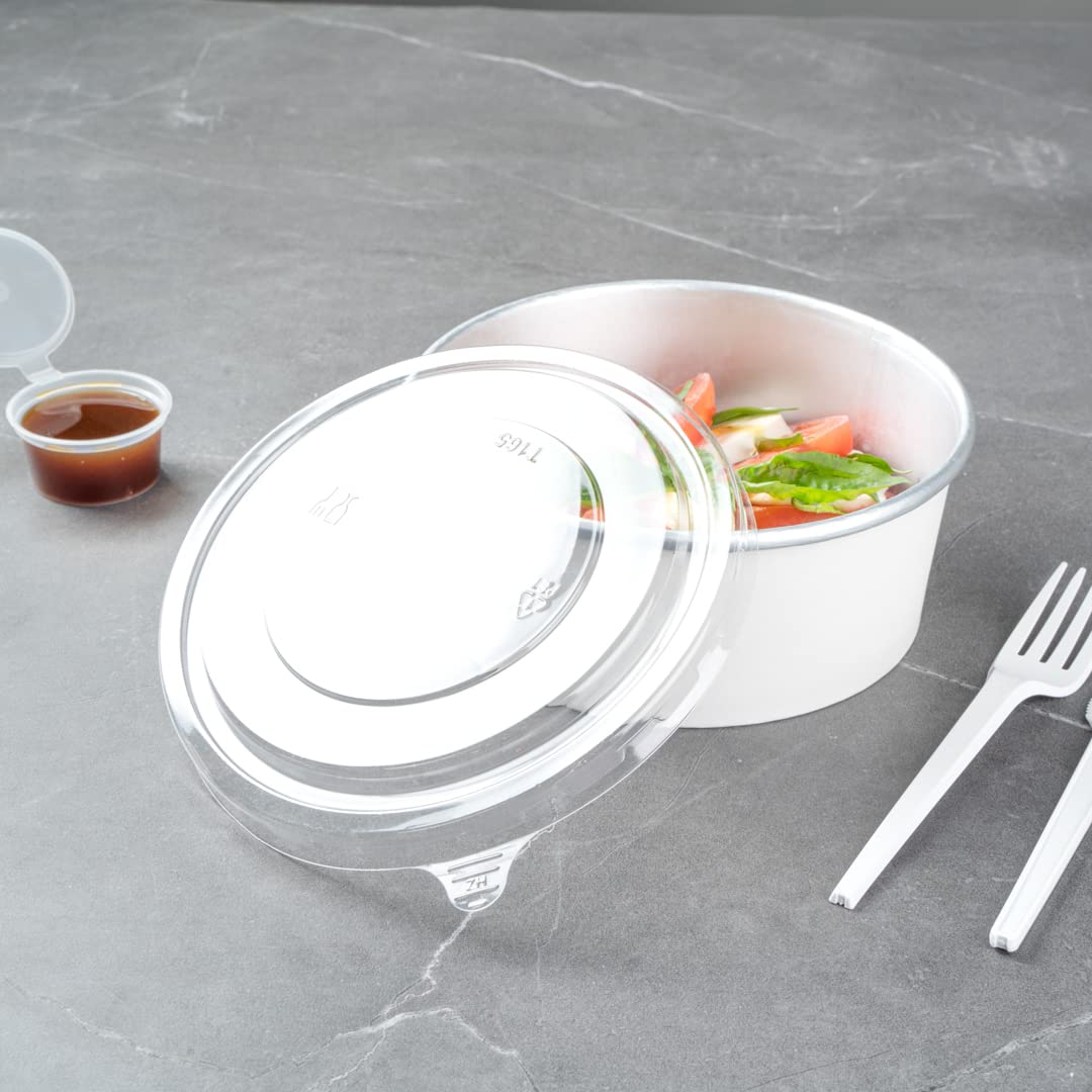 Disposable Clear Plastic Foil Lux Lids for 37oz & 42oz Takeout Containers - 200 Pack Lift Tab Food Container Lids (Containers Sold Separately) | Perfect for Restaurants, Catering & Food Delivery Services