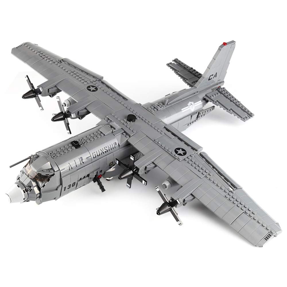 Xingbao Military Army Series AC130 Aerial Gunboat Building Blocks Set - 1500+ Pieces WW2 Aircraft Model, Educational STEM Toy for Adults & Kids, Compatible with LEGO - Perfect for Collectors, Display & WWII History Enthusiasts