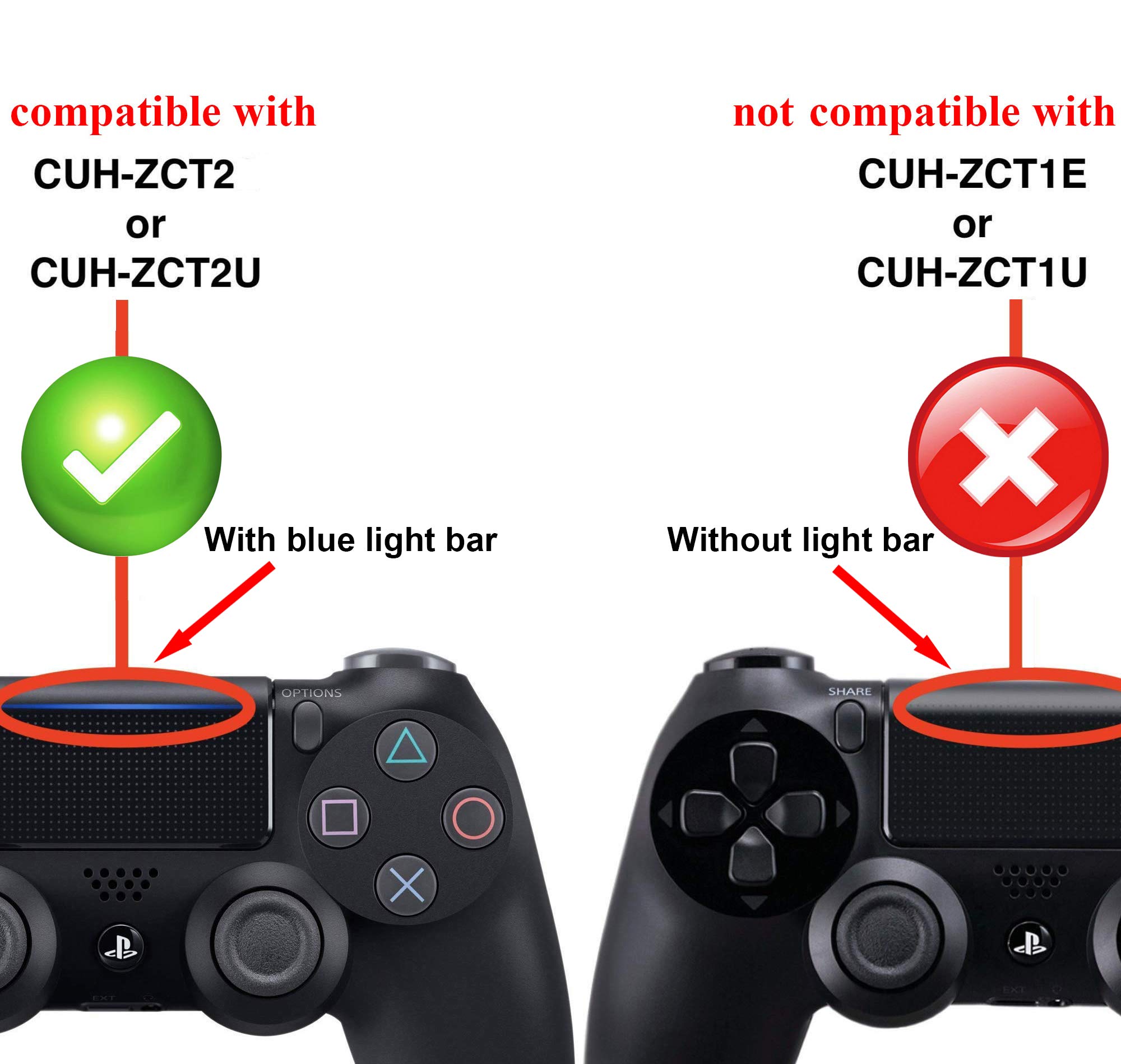 High-Quality Wireless Bluetooth DualShock Controller for Sony PS4 Slim/Pro - 2nd Generation CUH-ZCT2/CUH-ZCT2U (2016 New Version) | Perfect for Gaming, Streaming & Long Play Sessions